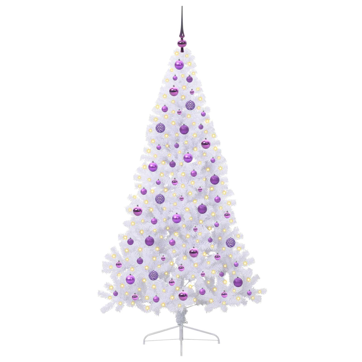 Dirbtinė Kalėdų eglutė su 300 LED Balta 180 cm PVC ir Plienas