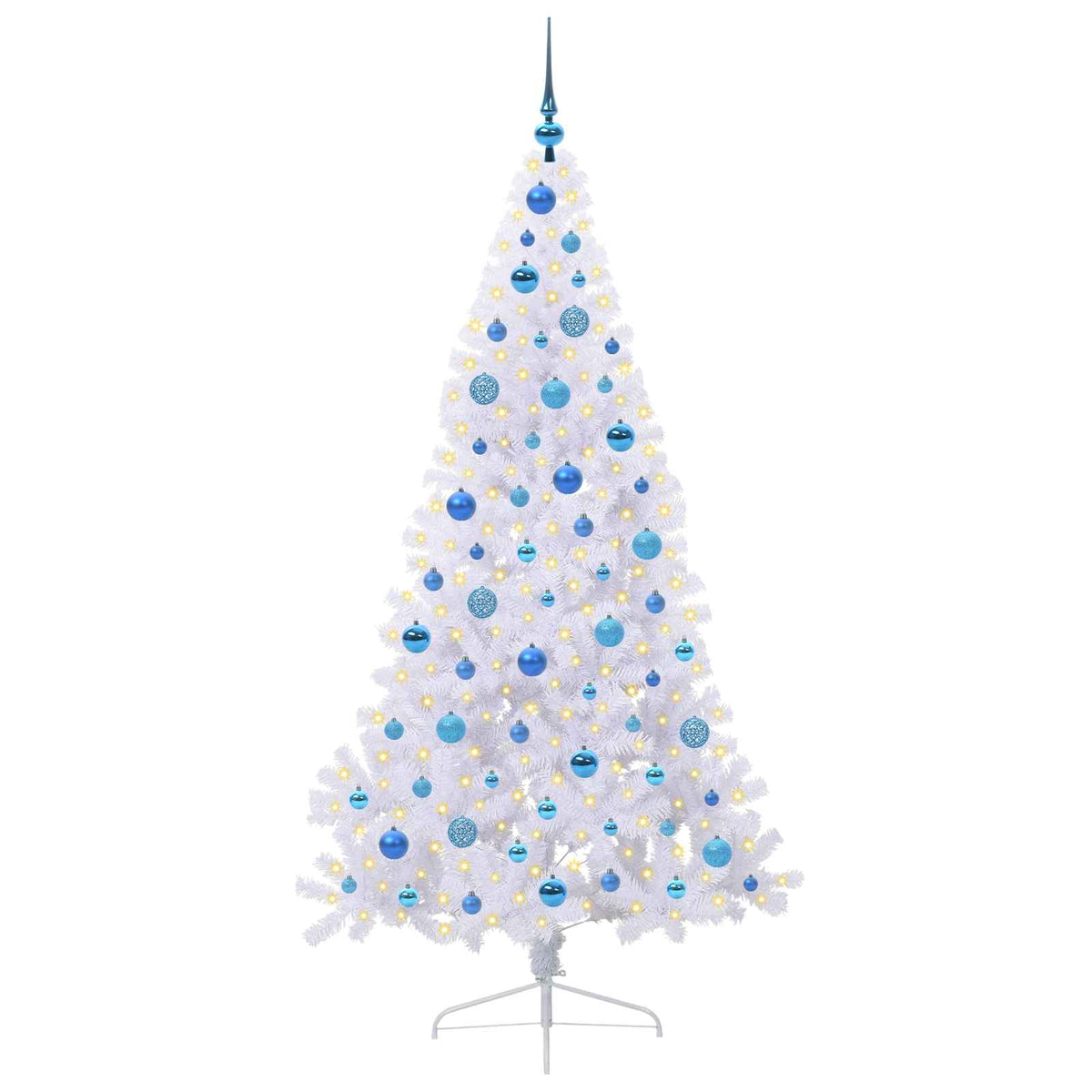 Dirbtinė Kalėdų eglutė su 300 LED Balta 180 cm PVC ir Plienas