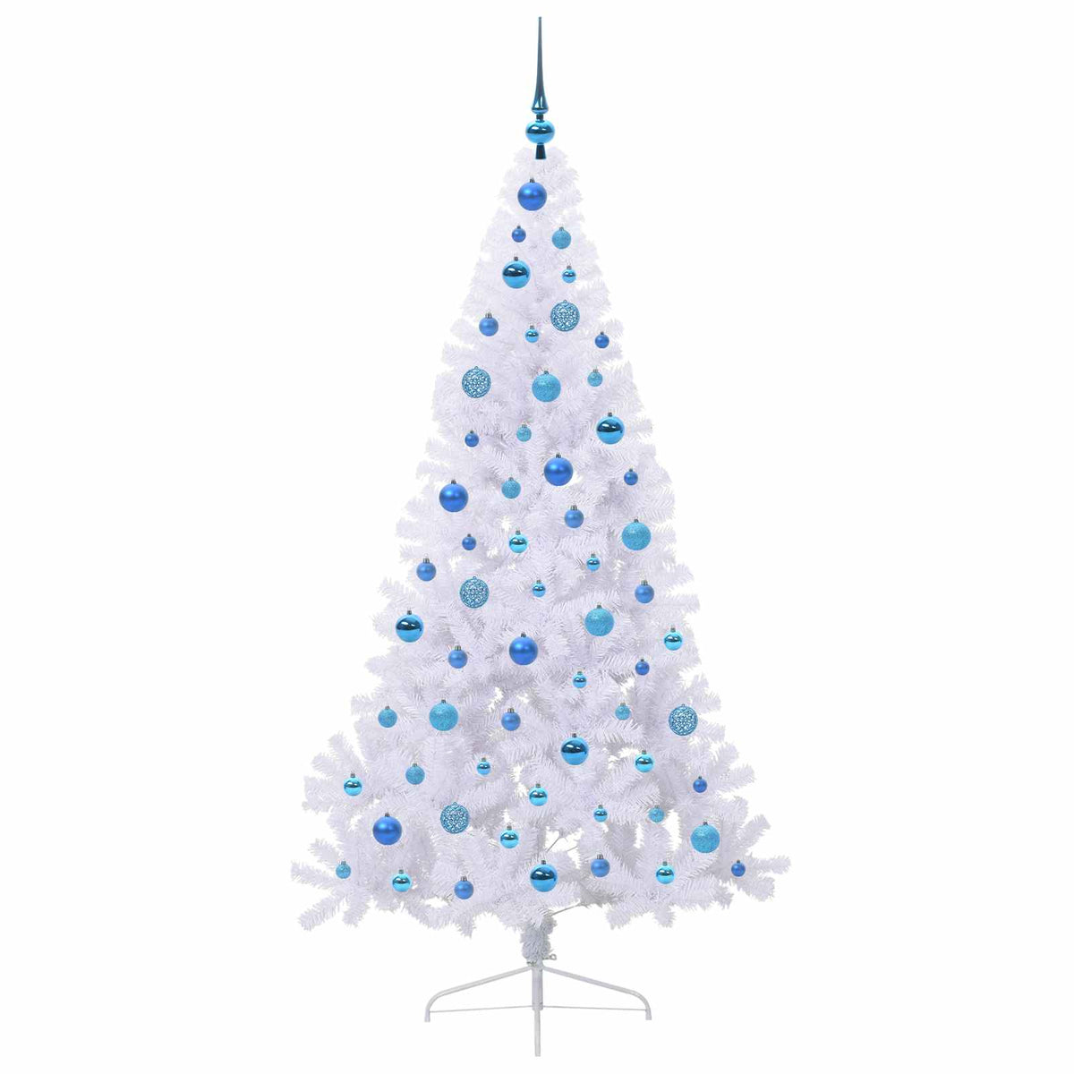 Dirbtinė Kalėdų eglutė su 300 LED Balta 180 cm PVC ir Plienas