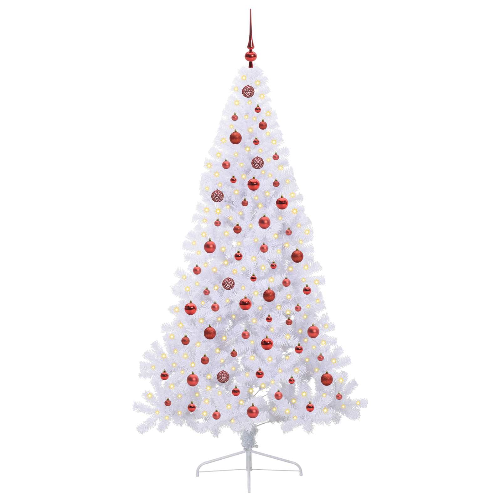 Dirbtinė Kalėdų eglutė su 300 LED Balta 210 cm PVC ir Plienas