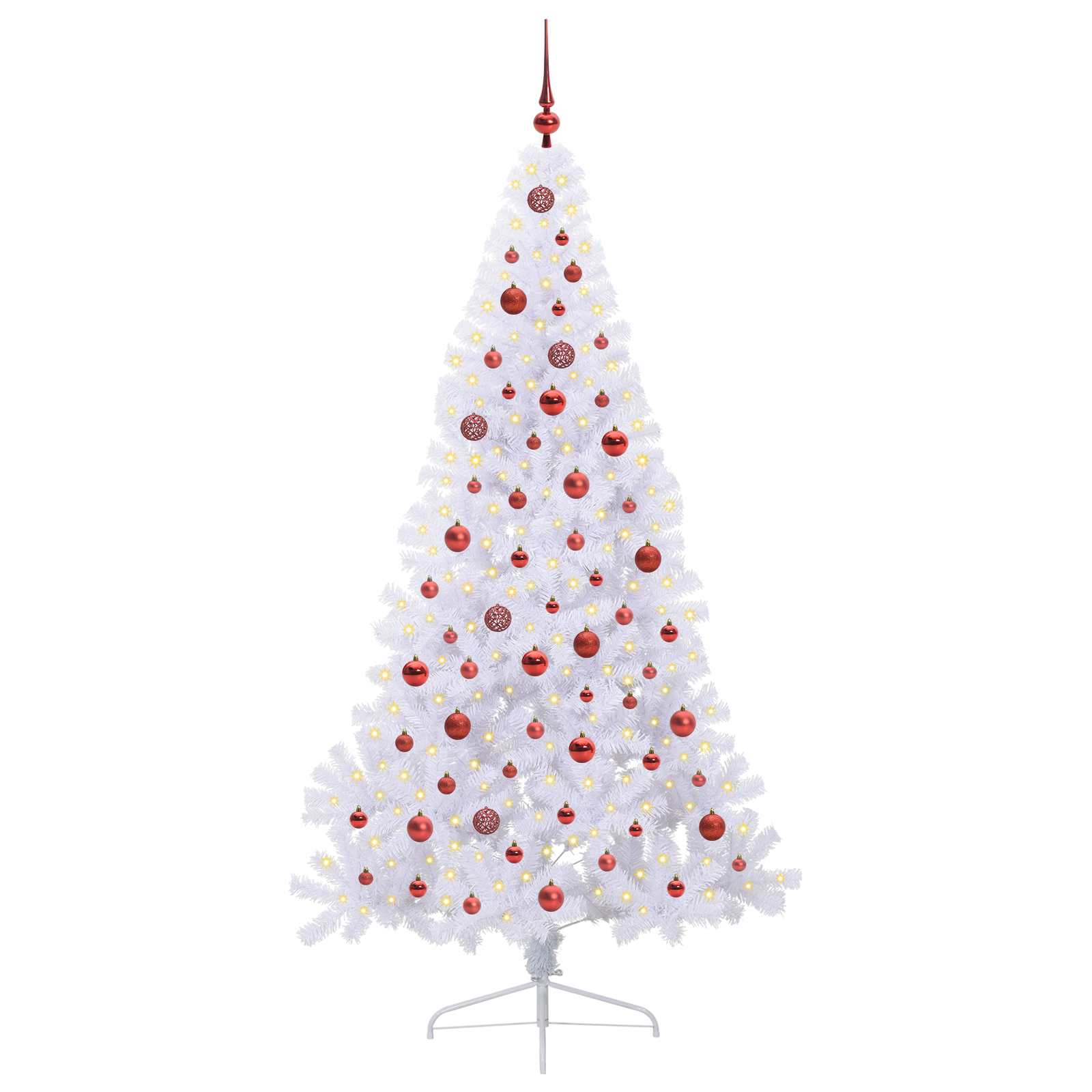 Dirbtinė Kalėdų eglutė su 300 LED Balta 210 cm PVC ir Plienas
