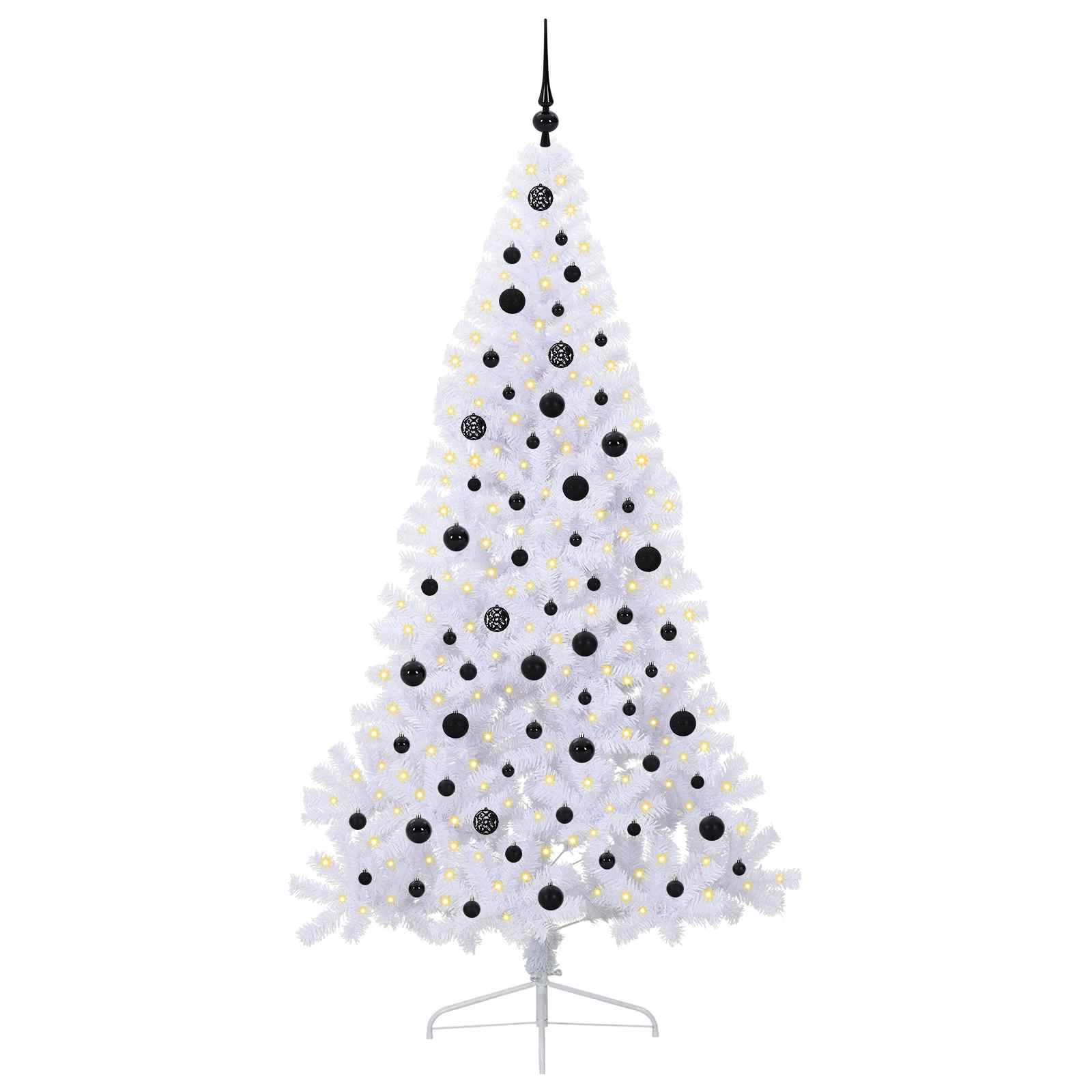 Dirbtinė Kalėdų eglutė su 300 LED Balta 210 cm PVC ir Plienas