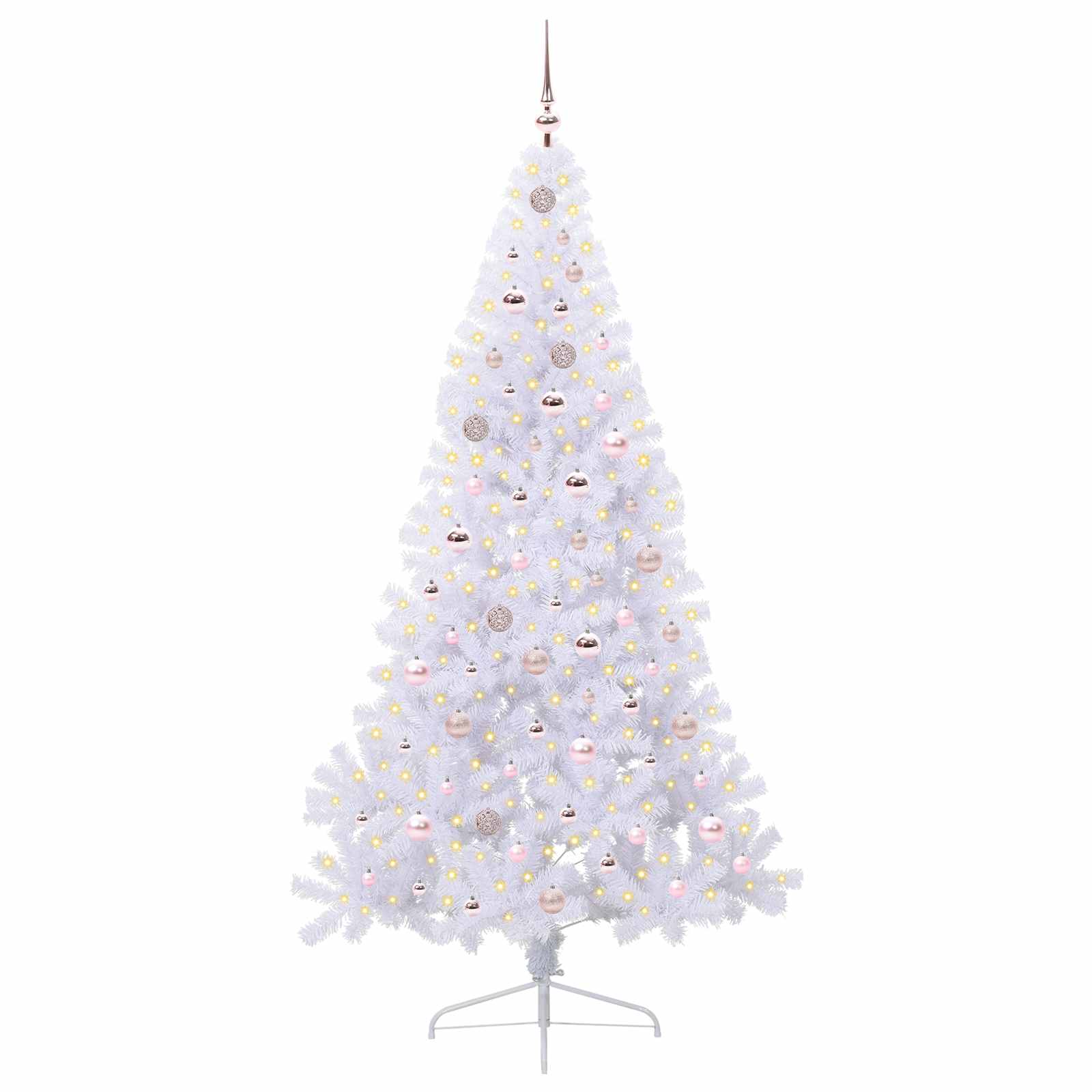 Dirbtinė Kalėdų eglutė su 300 LED Balta 210 cm PVC ir Plienas