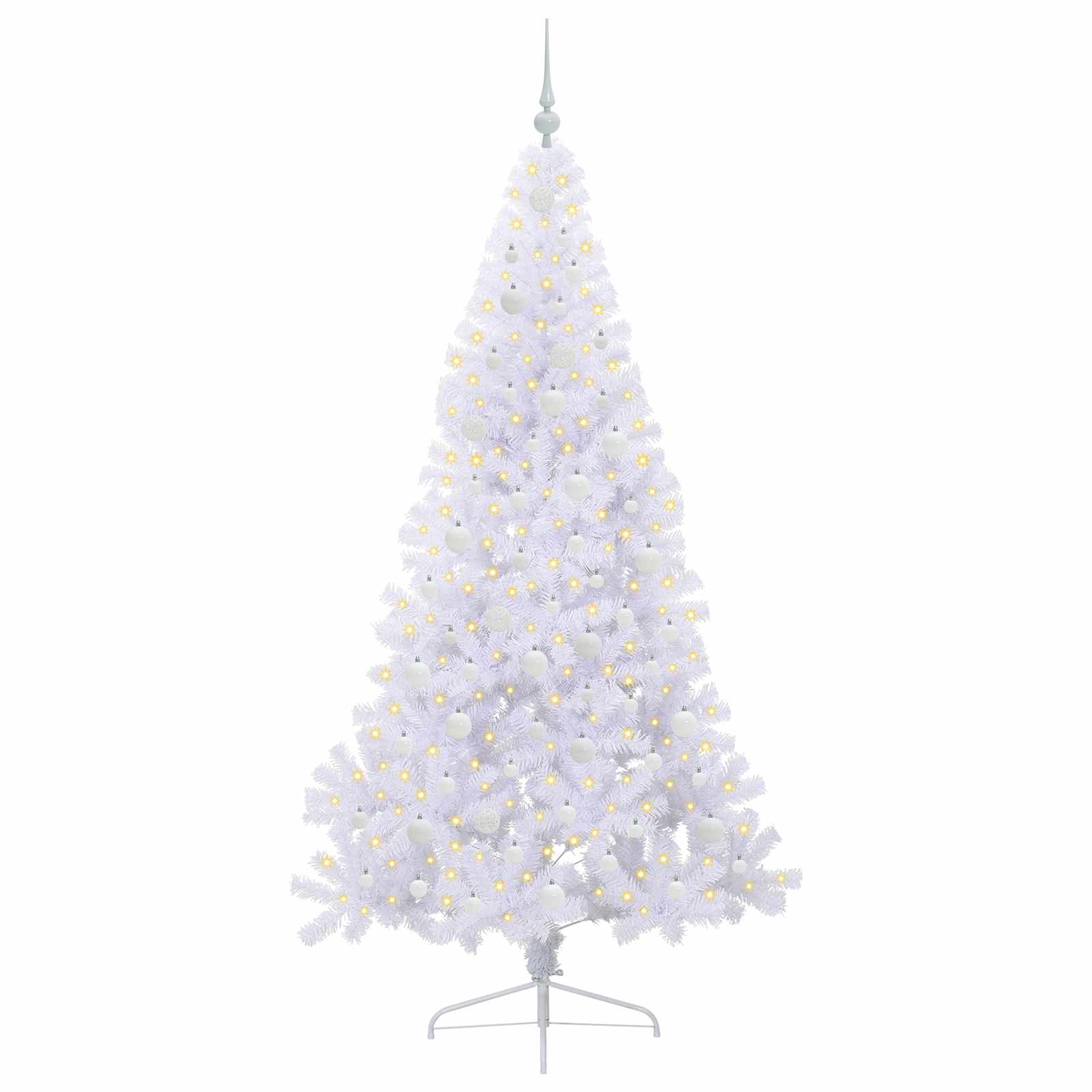 Dirbtinė Kalėdų eglutė su 300 LED Balta 210 cm PVC ir Plienas
