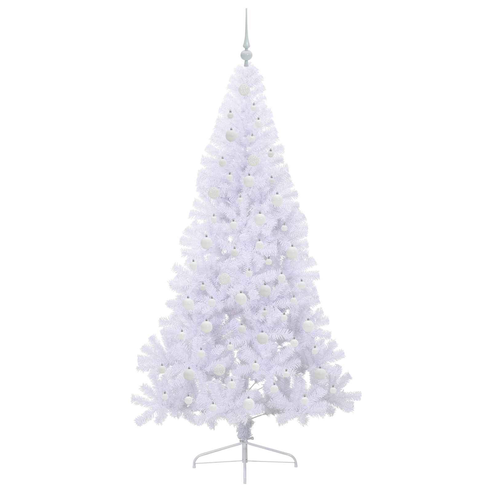 Dirbtinė Kalėdų eglutė su 300 LED Balta 210 cm PVC ir Plienas