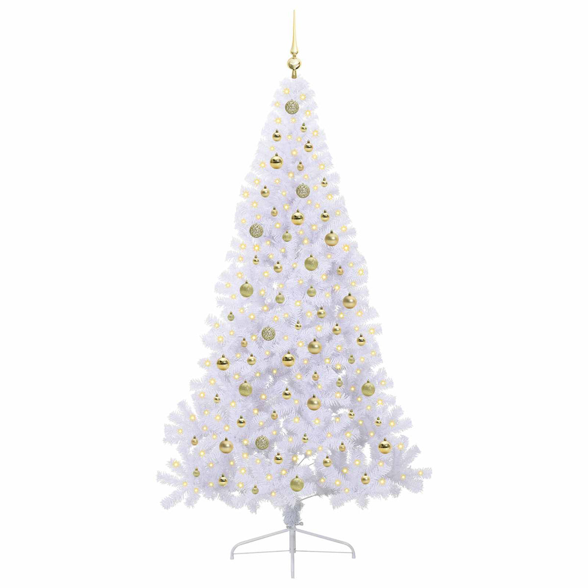 Dirbtinė Kalėdų eglutė su 300 LED Balta 210 cm PVC ir Plienas