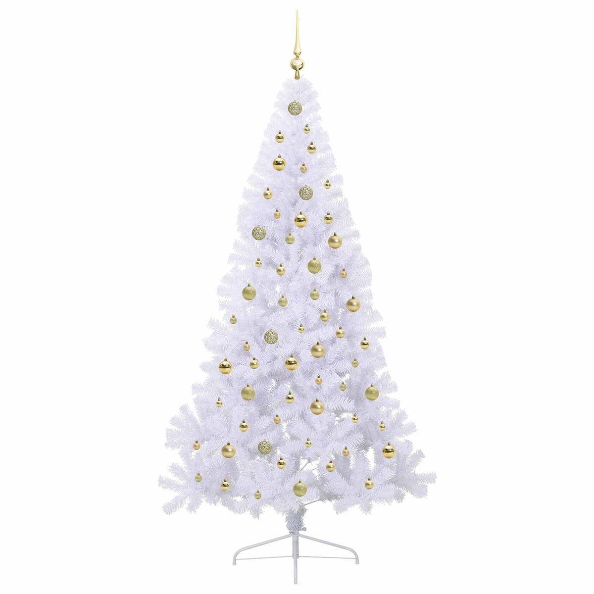 Dirbtinė Kalėdų eglutė su 300 LED Balta 210 cm PVC ir Plienas