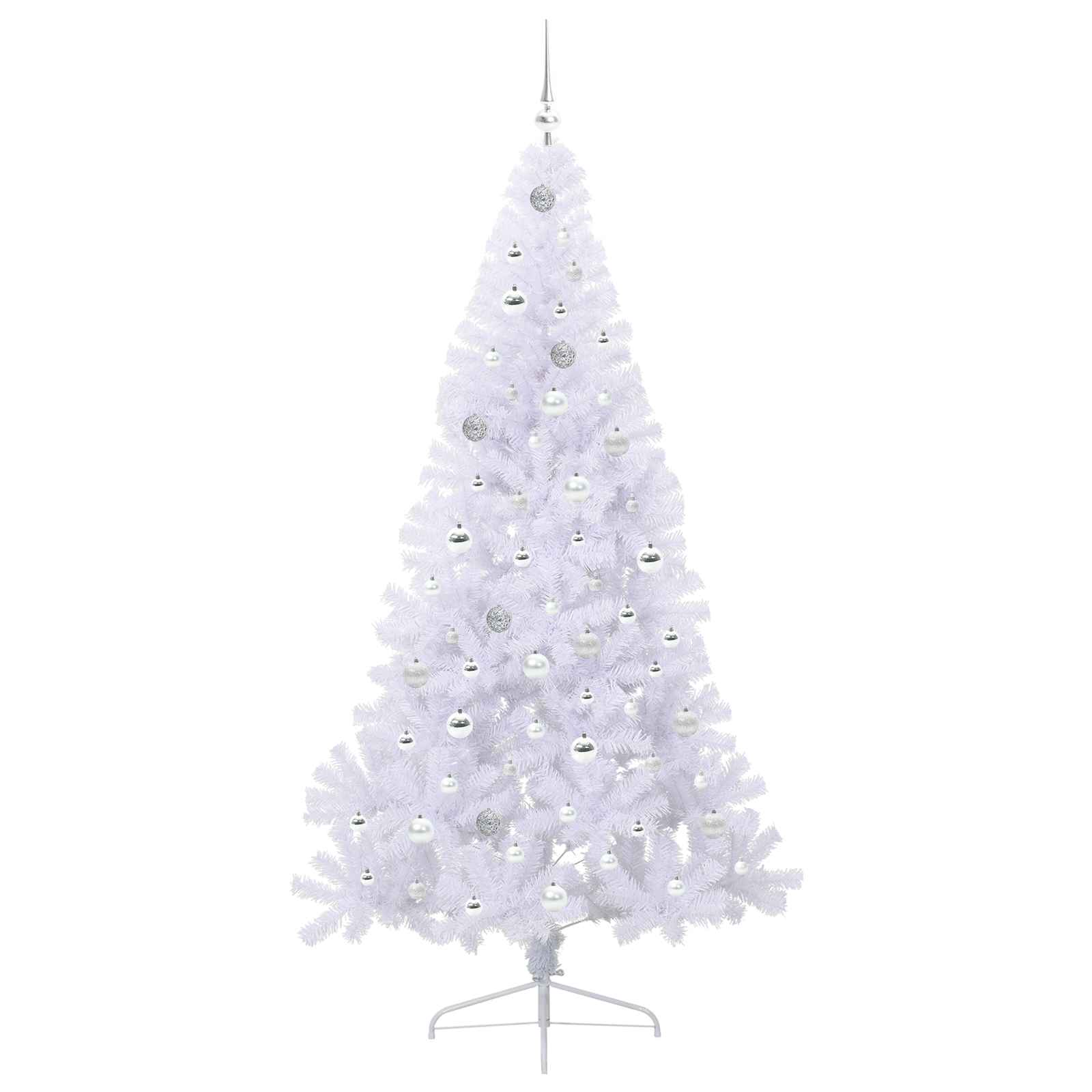 Dirbtinė Kalėdų eglutė su 300 LED Balta 210 cm PVC ir Plienas