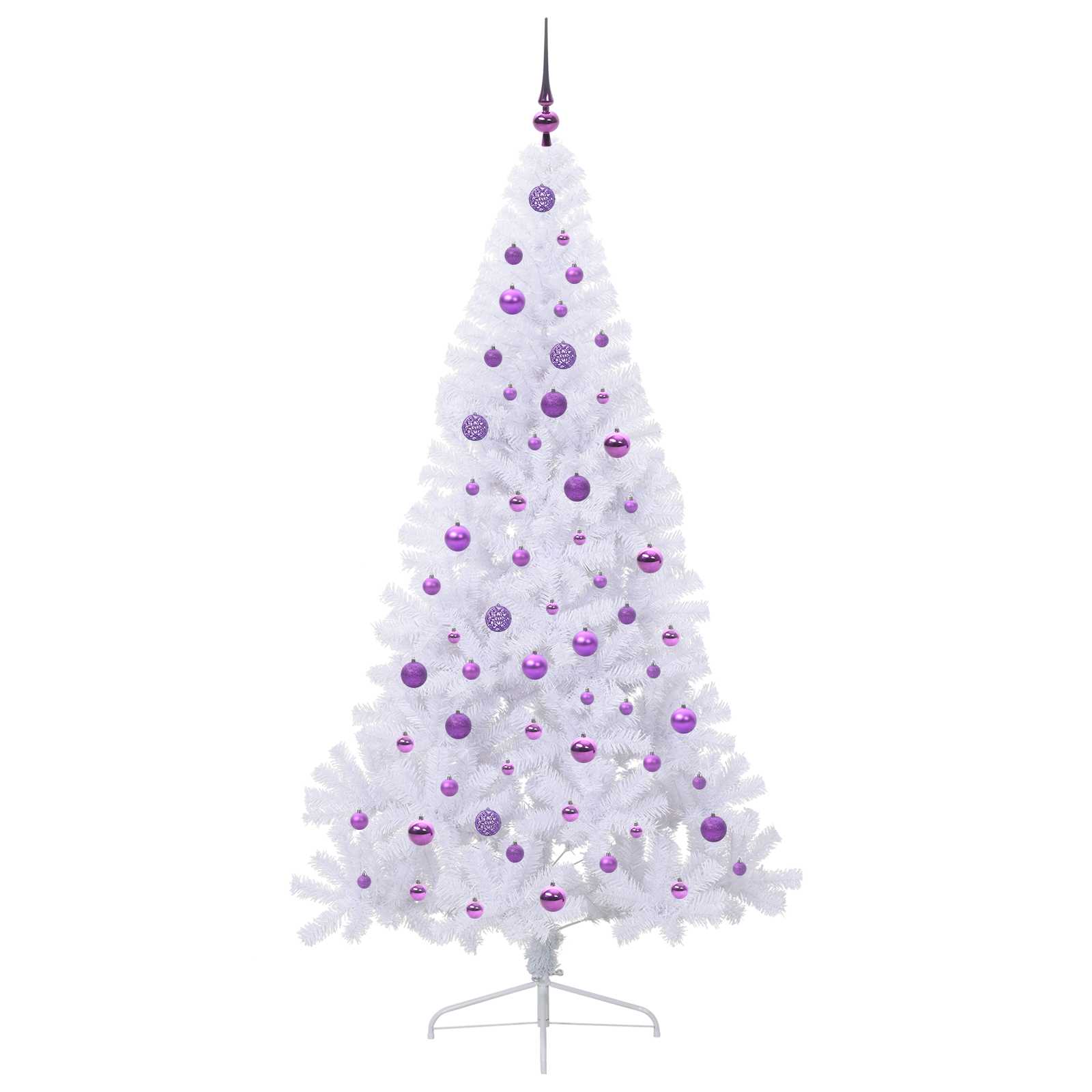 Dirbtinė Kalėdų eglutė su 300 LED Balta 210 cm PVC ir Plienas