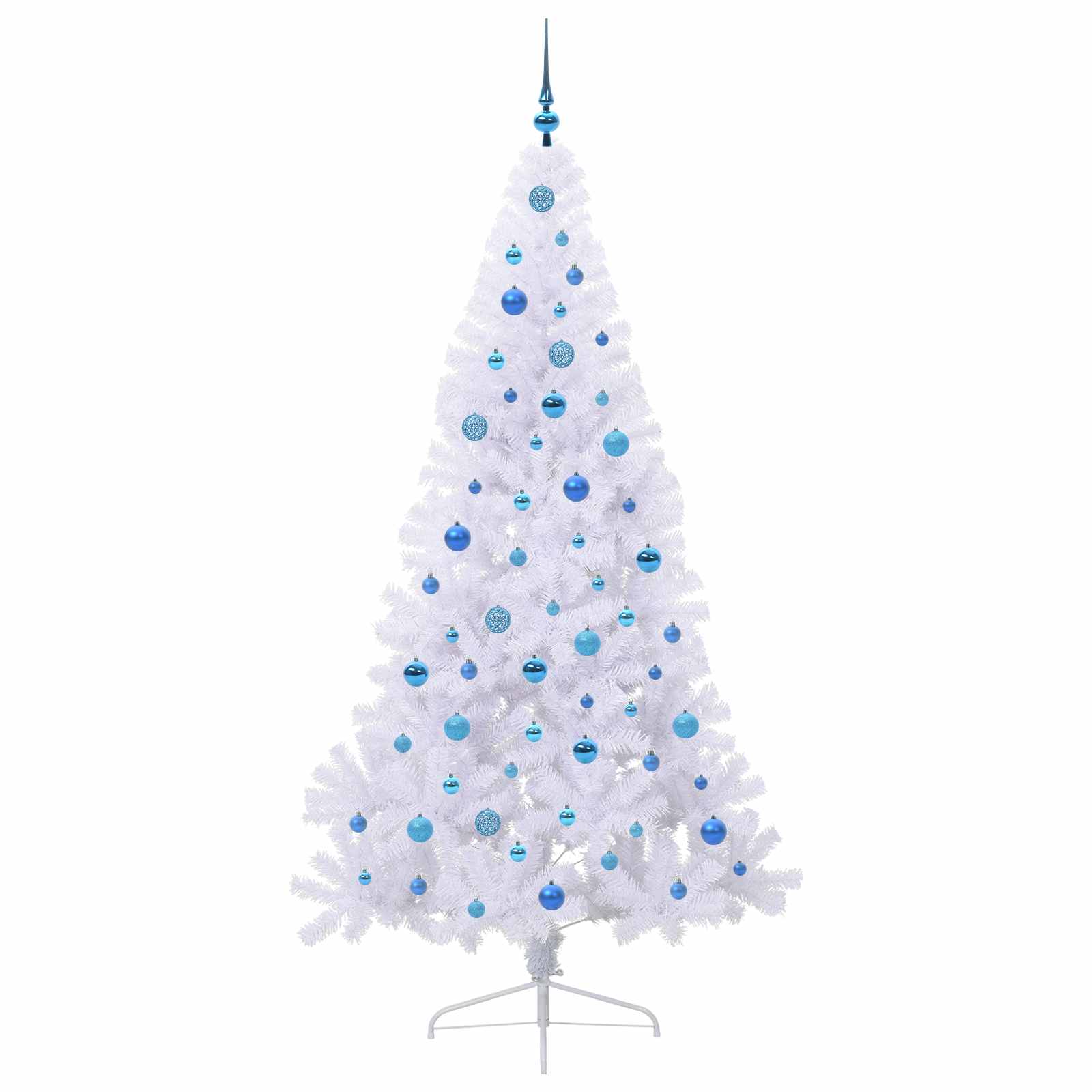 Dirbtinė Kalėdų eglutė su 300 LED Balta 210 cm PVC ir Plienas