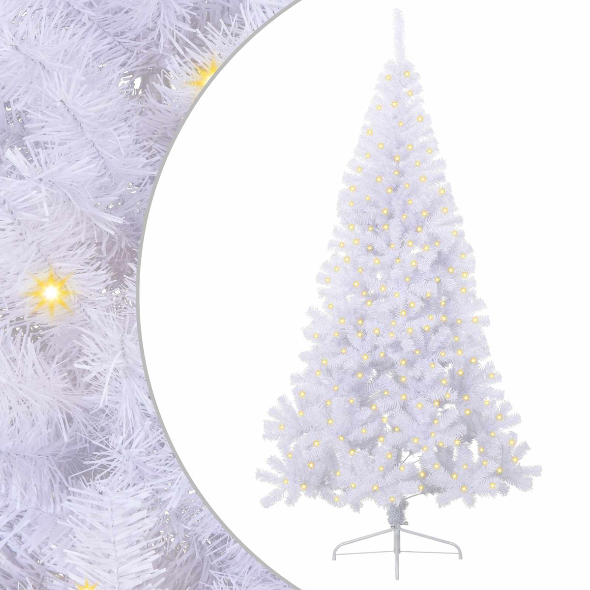 Dirbtinė Kalėdų eglutė su 300 LED Balta 240 cm PVC ir Plienas