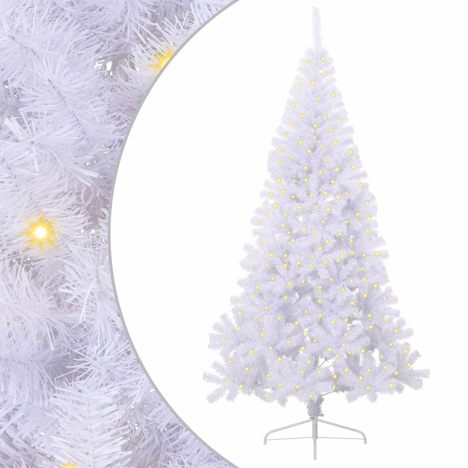 Dirbtinė Kalėdų eglutė su 300 LED Balta 240 cm PVC ir Plienas