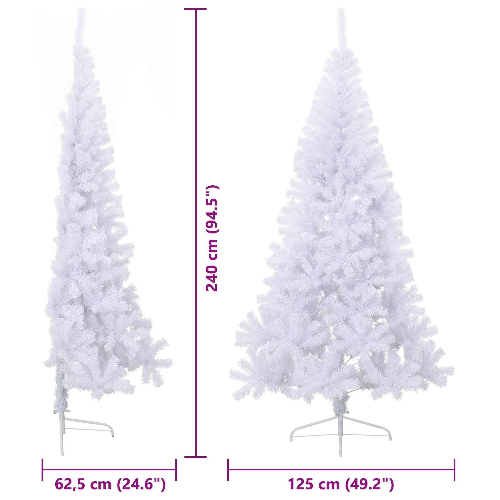 Dirbtinė Kalėdų eglutė su 300 LED Balta 240 cm PVC ir Plienas