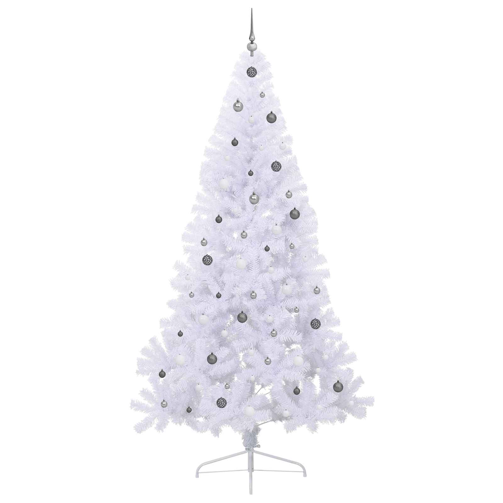 Dirbtinė Kalėdų eglutė su 300 LED Balta 240 cm PVC ir Plienas