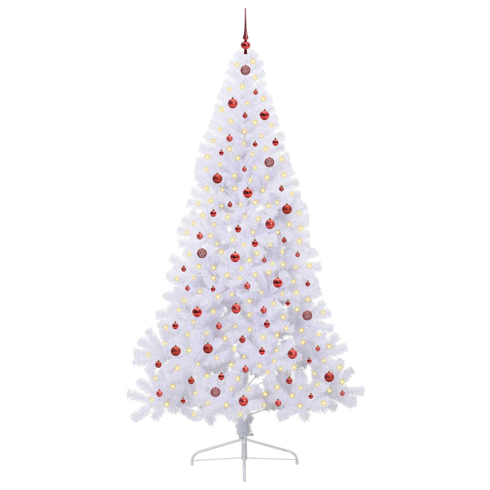 Dirbtinė Kalėdų eglutė su 300 LED Balta 240 cm PVC ir Plienas