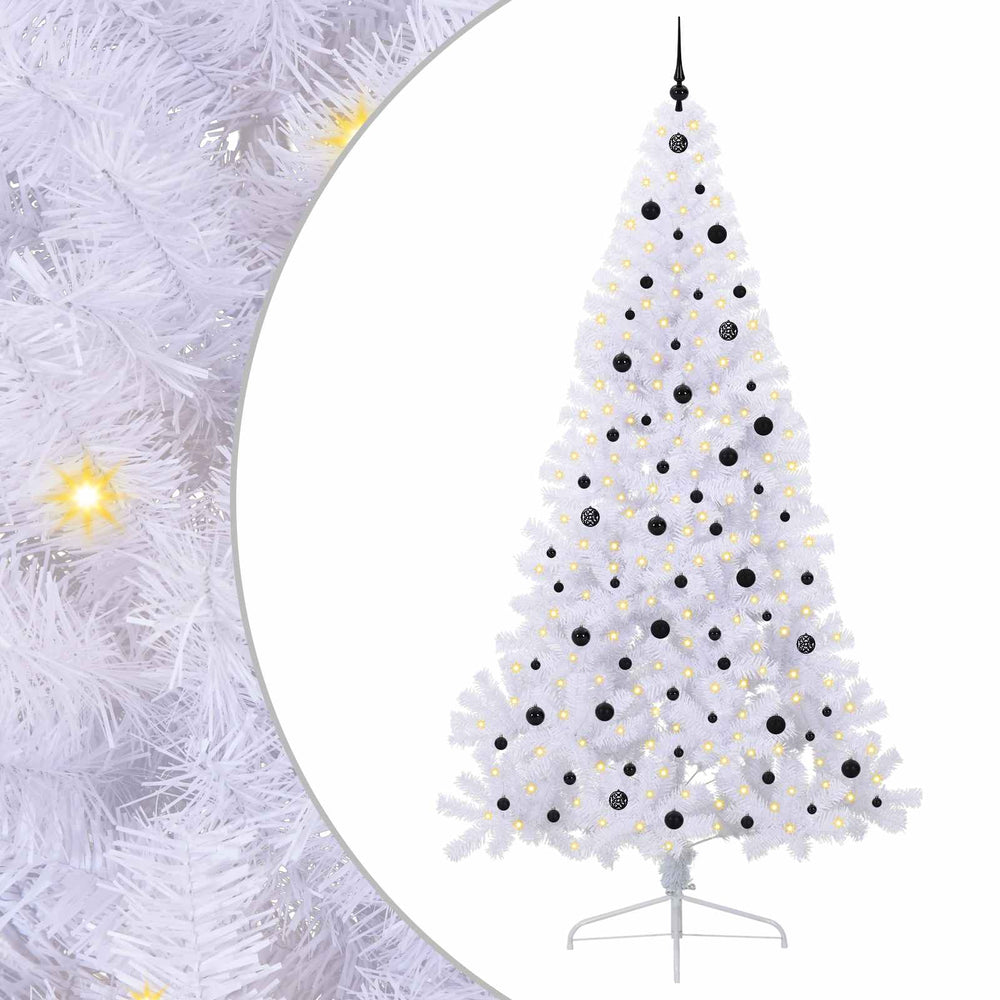 Dirbtinė Kalėdų eglutė su 300 LED Balta 240 cm PVC ir Plienas