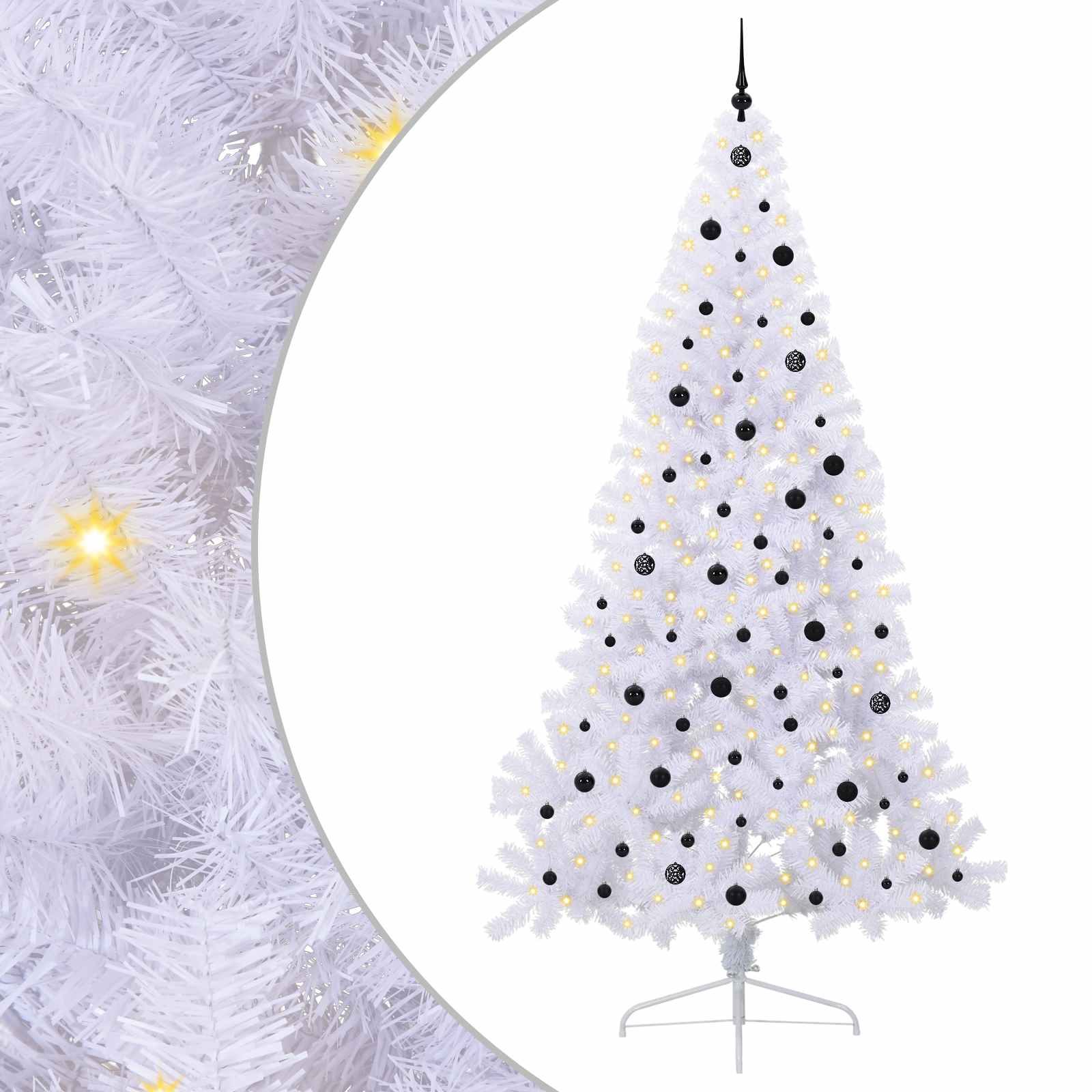 Dirbtinė Kalėdų eglutė su 300 LED Balta 240 cm PVC ir Plienas