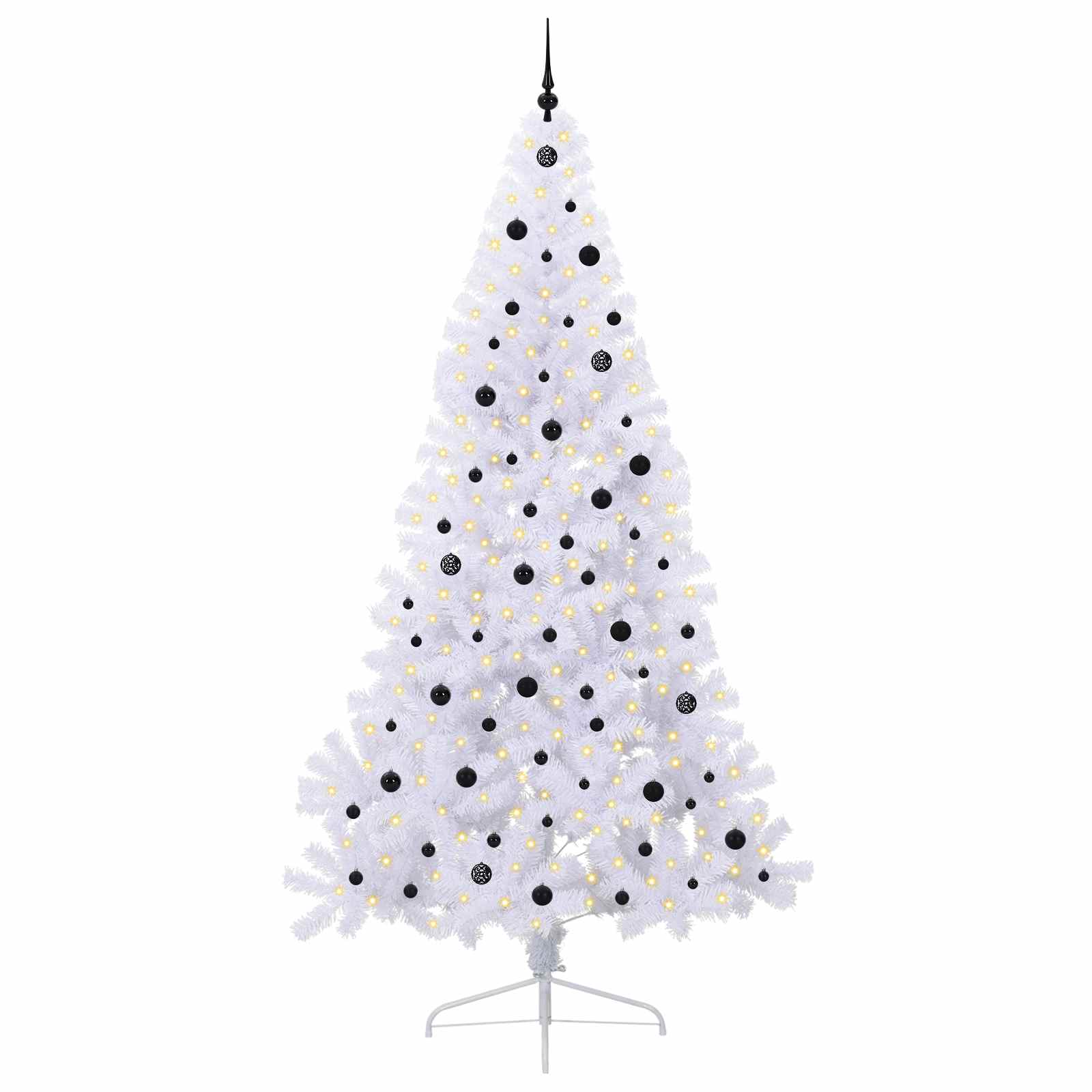 Dirbtinė Kalėdų eglutė su 300 LED Balta 240 cm PVC ir Plienas