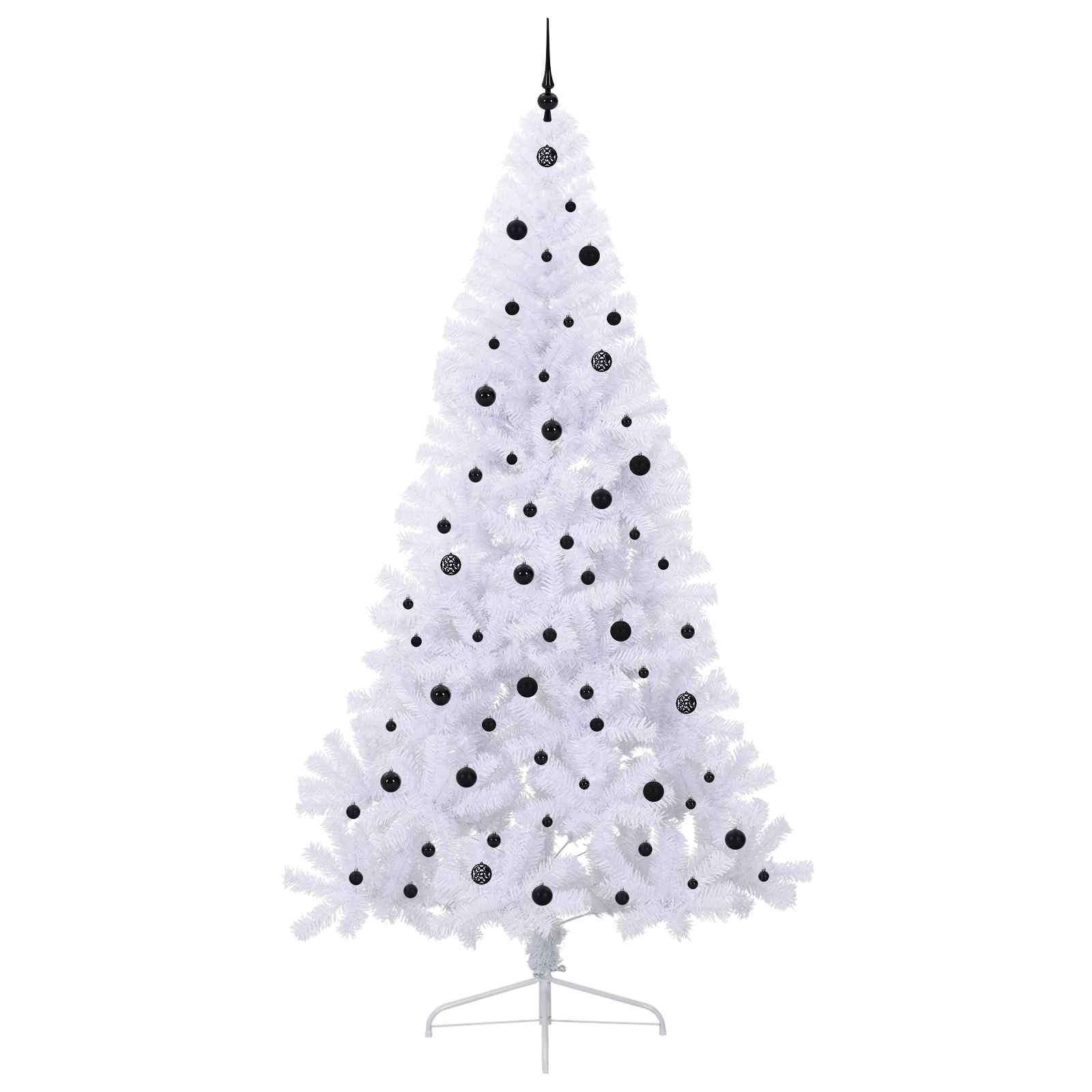 Dirbtinė Kalėdų eglutė su 300 LED Balta 240 cm PVC ir Plienas