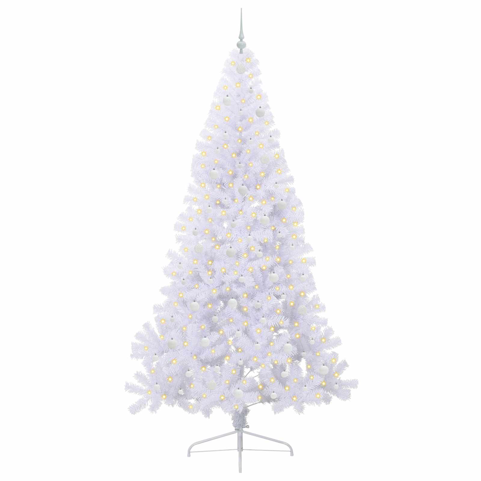 Dirbtinė Kalėdų eglutė su 300 LED Balta 240 cm PVC ir Plienas