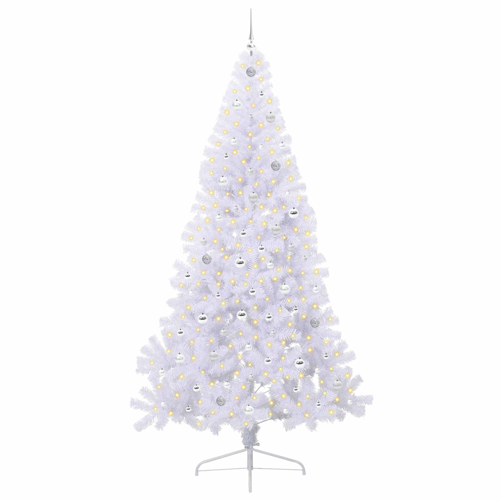 Dirbtinė Kalėdų eglutė su 300 LED Balta 240 cm PVC ir Plienas