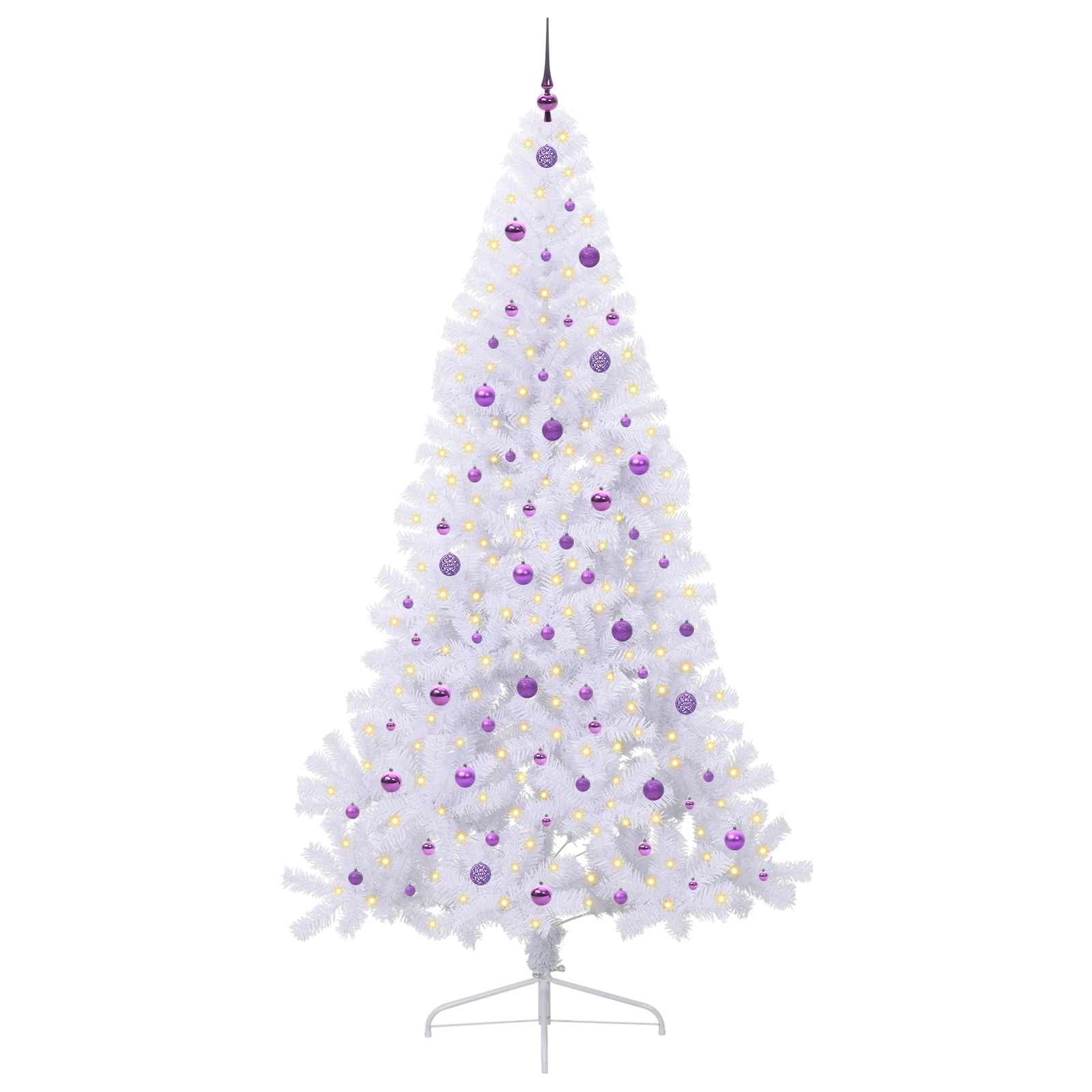 Mākslīgā Ziemassvētku eglīte ar 300 LED, balta, 240 cm, PVC un tērauds
