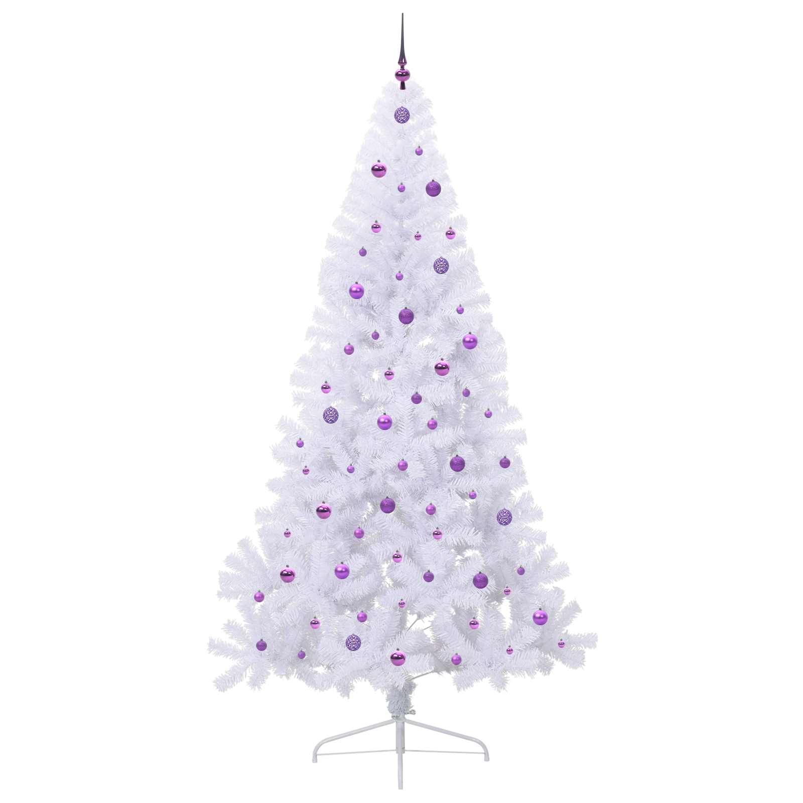 Mākslīgā Ziemassvētku eglīte ar 300 LED, balta, 240 cm, PVC un tērauds