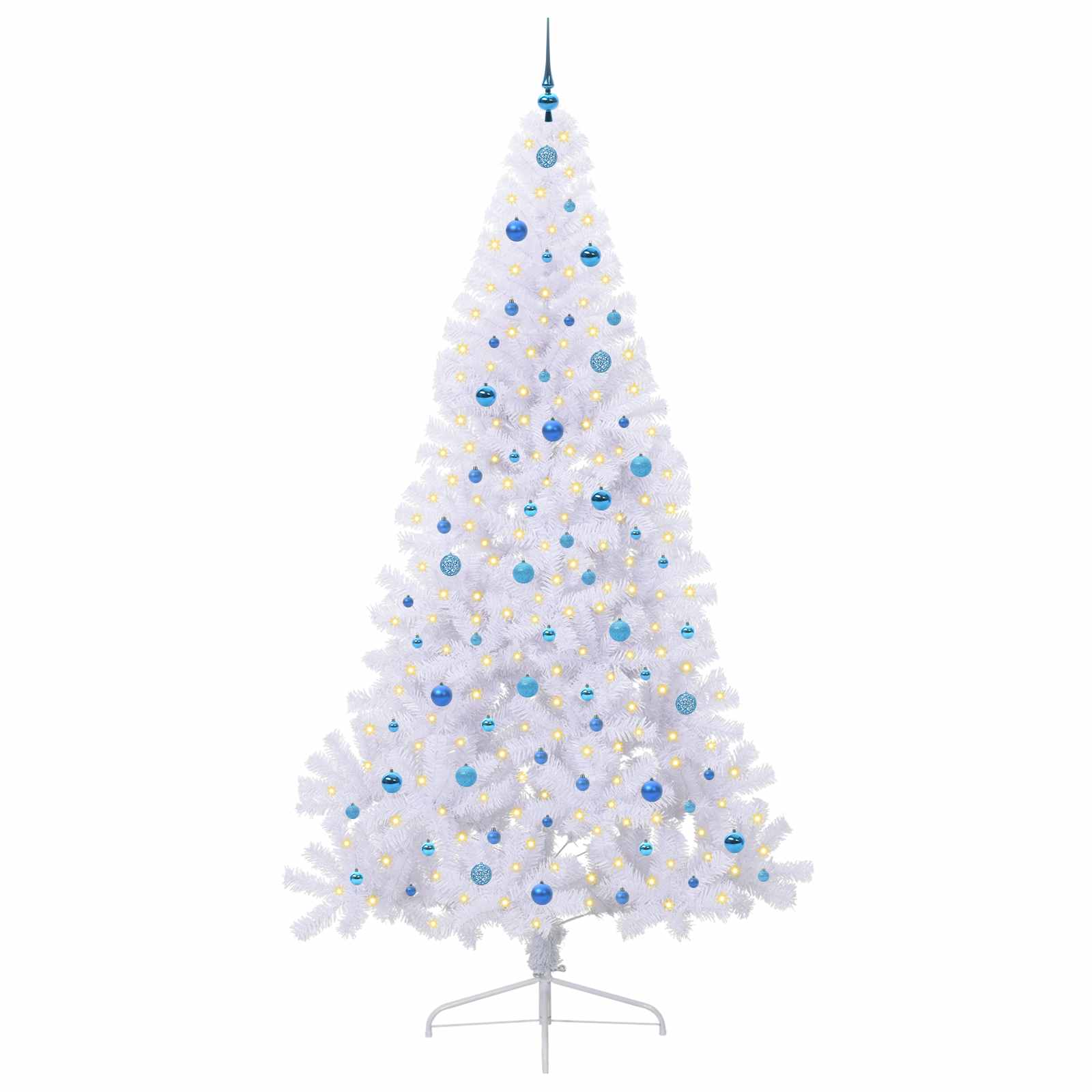 Dirbtinė Kalėdų eglutė su 300 LED Balta 240 cm PVC ir Plienas