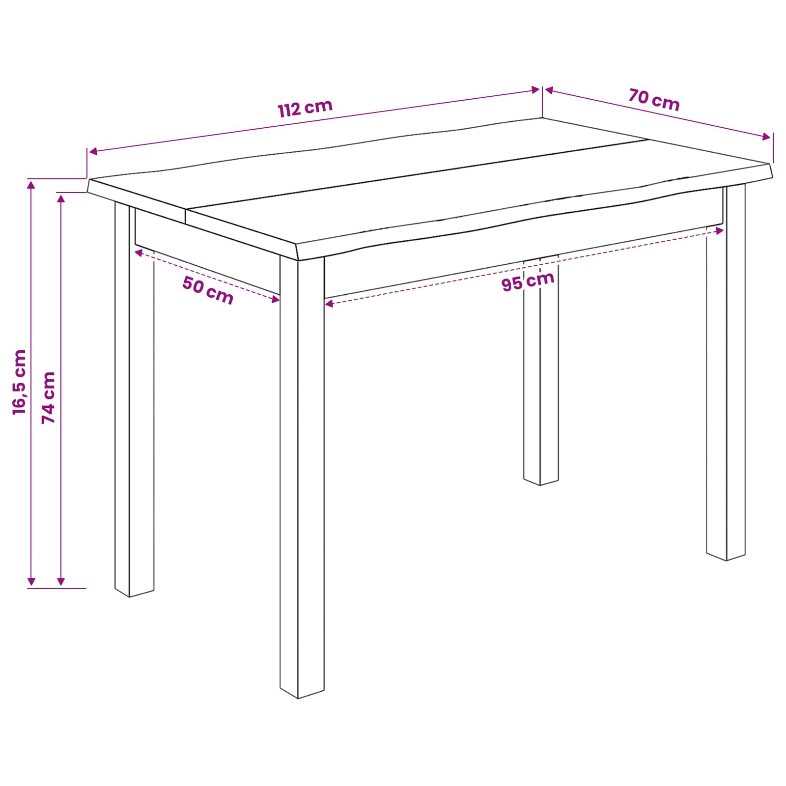 Valgomojo stalas EKAI Balta 112 x 70 x 76,5 cm