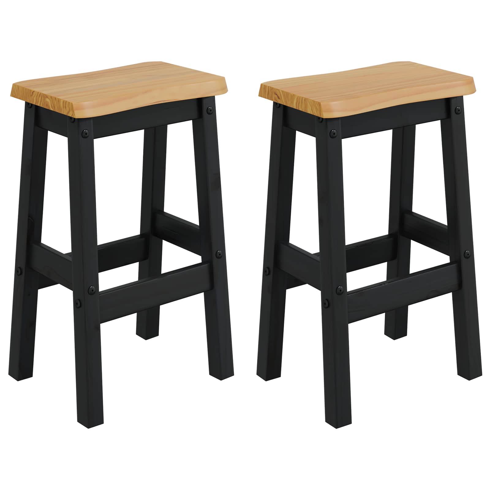 Aukštas baro suolas EKAI 2 pcs Juoda 40 x 29 x 63 cm