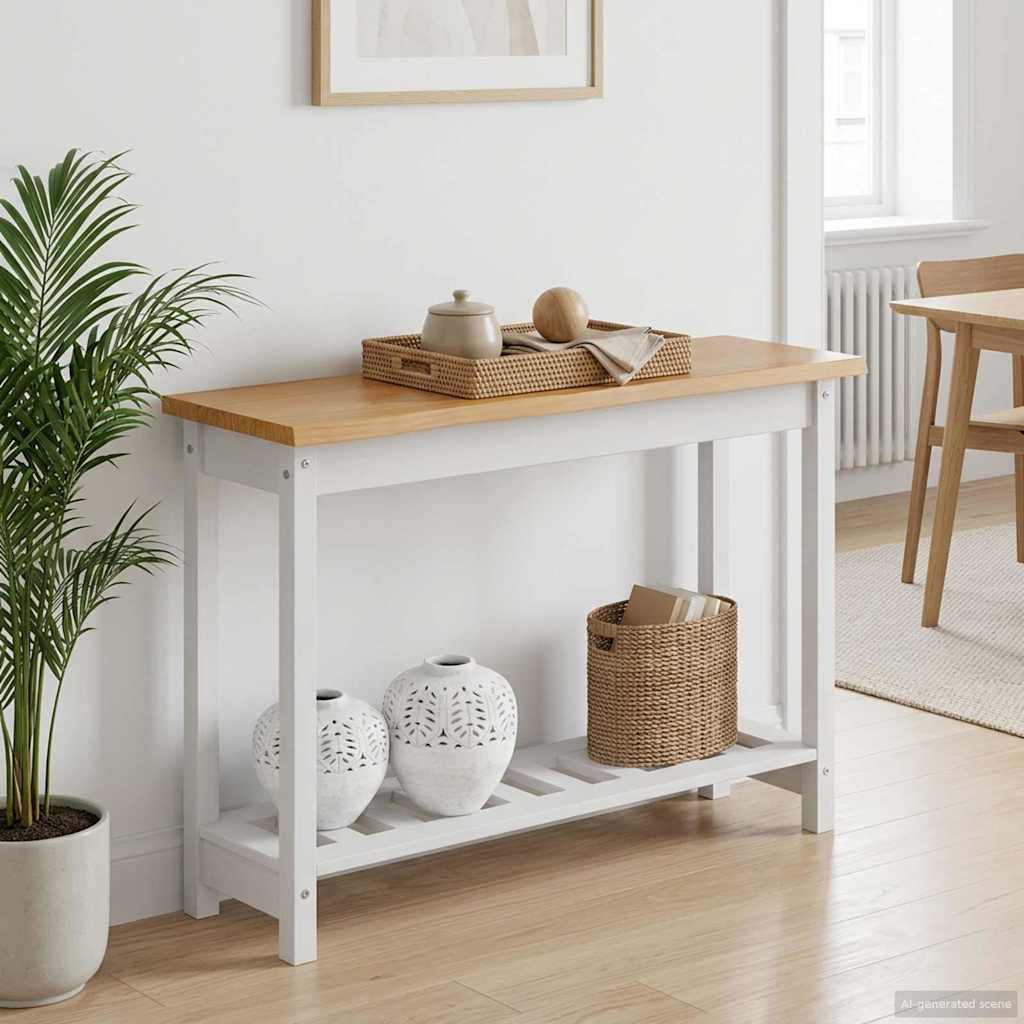 Konsolinis stalas su lentyna EKAI Balta 112 x 35 x 76 cm