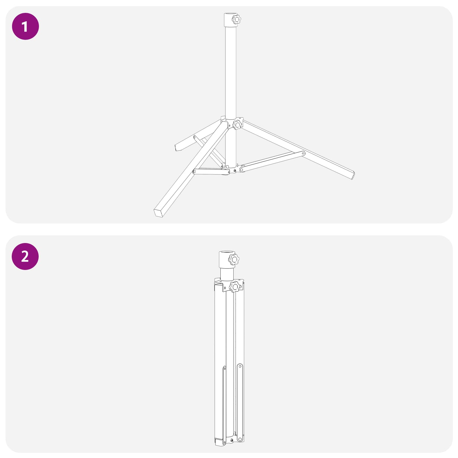 Skėtis stovai Balta Plienas for 25-32 mm Pole