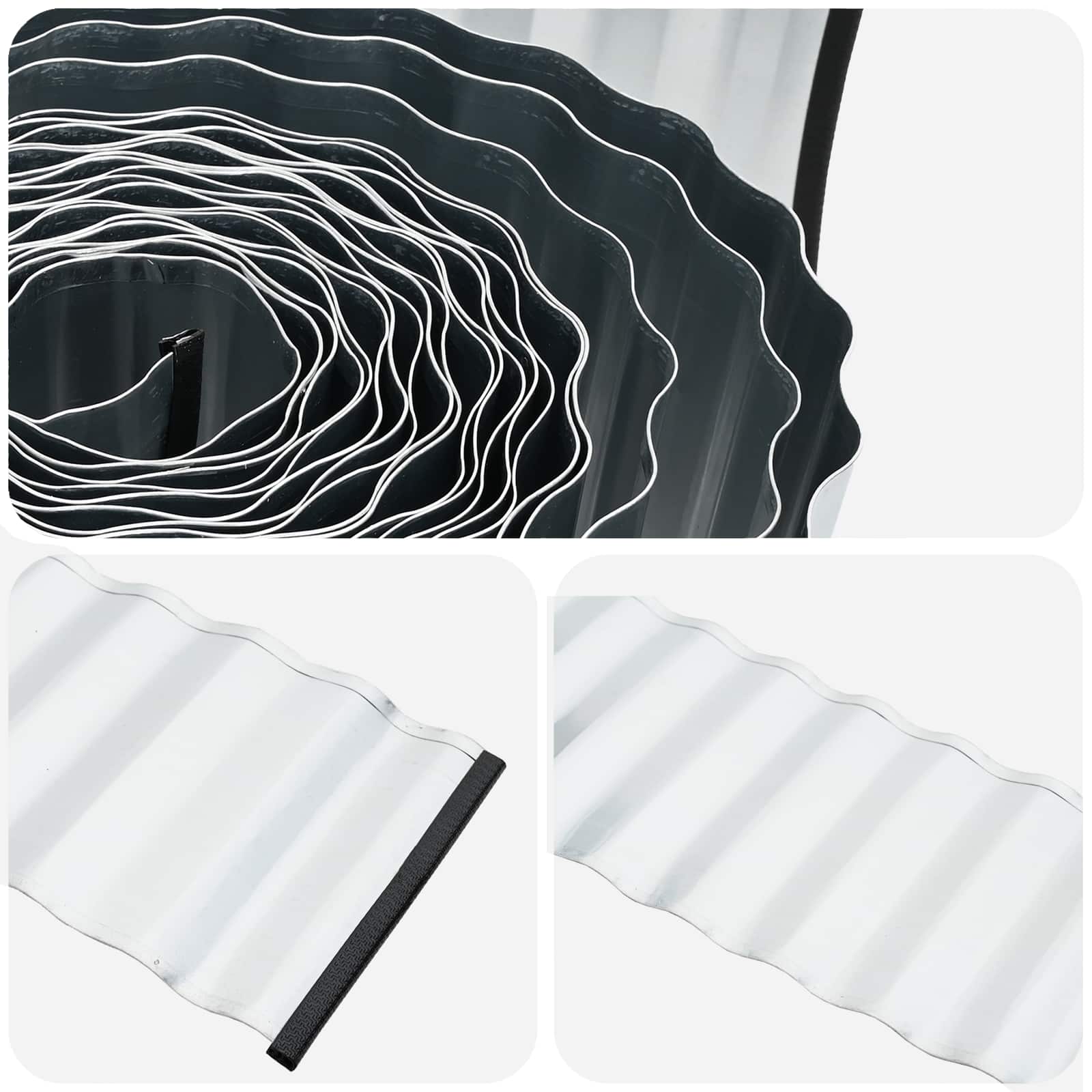 Vejo kraštas 5 m x 30 cm Galvanizuotas plienas Sidabrinė