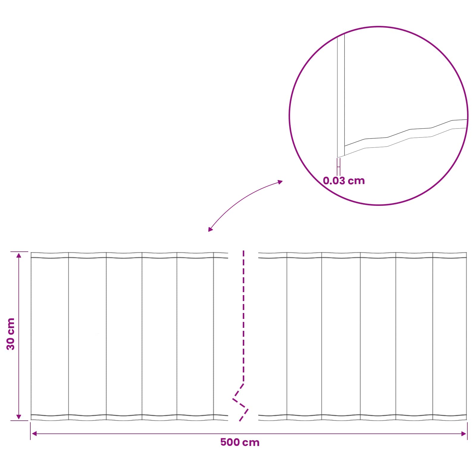 Vejo kraštas 5 m x 30 cm Galvanizuotas plienas Sidabrinė
