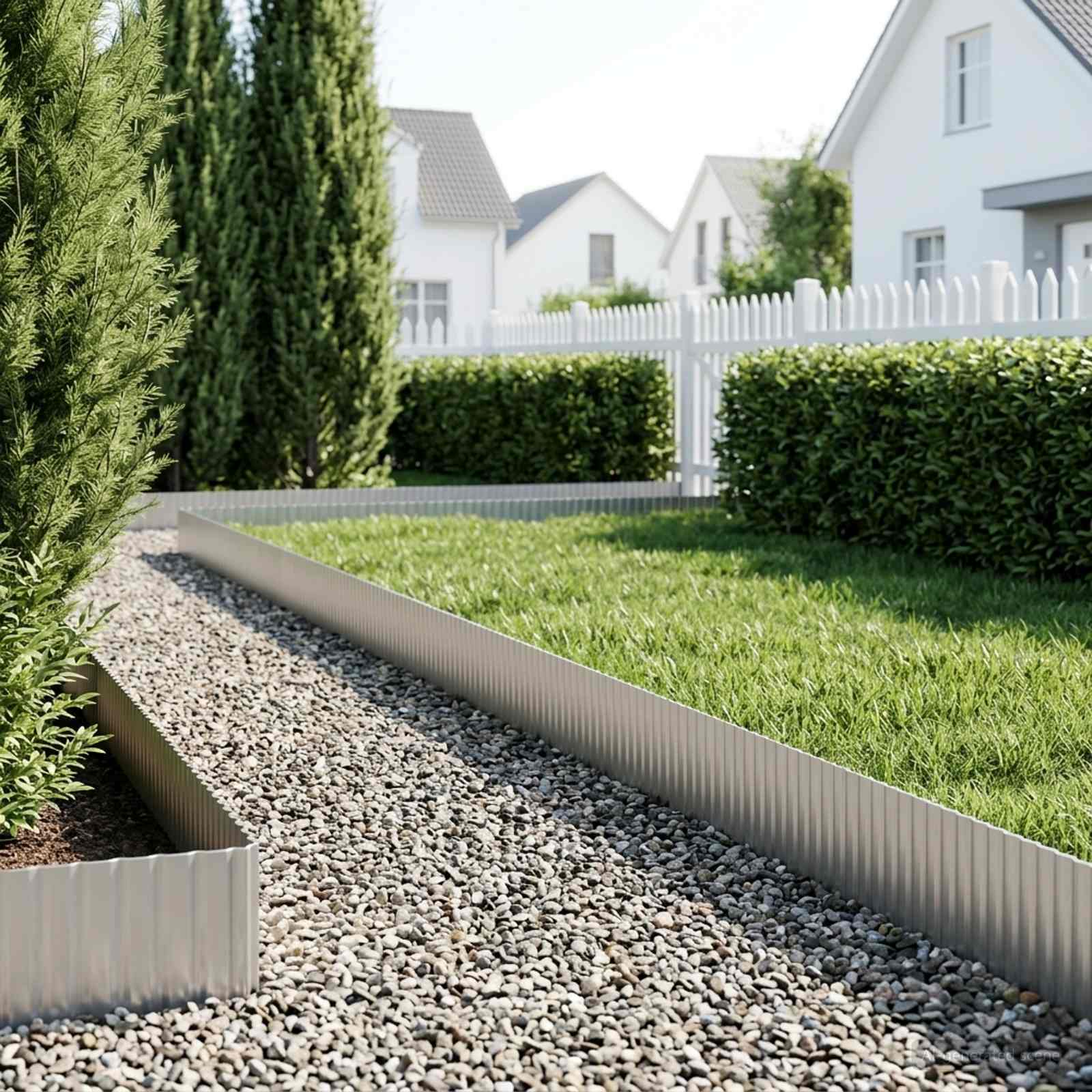 Vejo kraštas 10 m x 10 cm Galvanizuotas plienas Sidabrinė