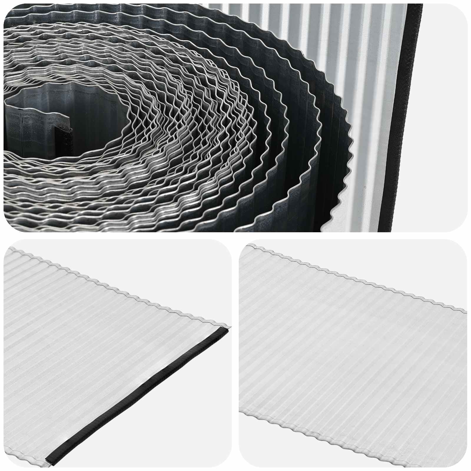 Vejo kraštas 5 m x 25 cm Galvanizuotas plienas Sidabrinė