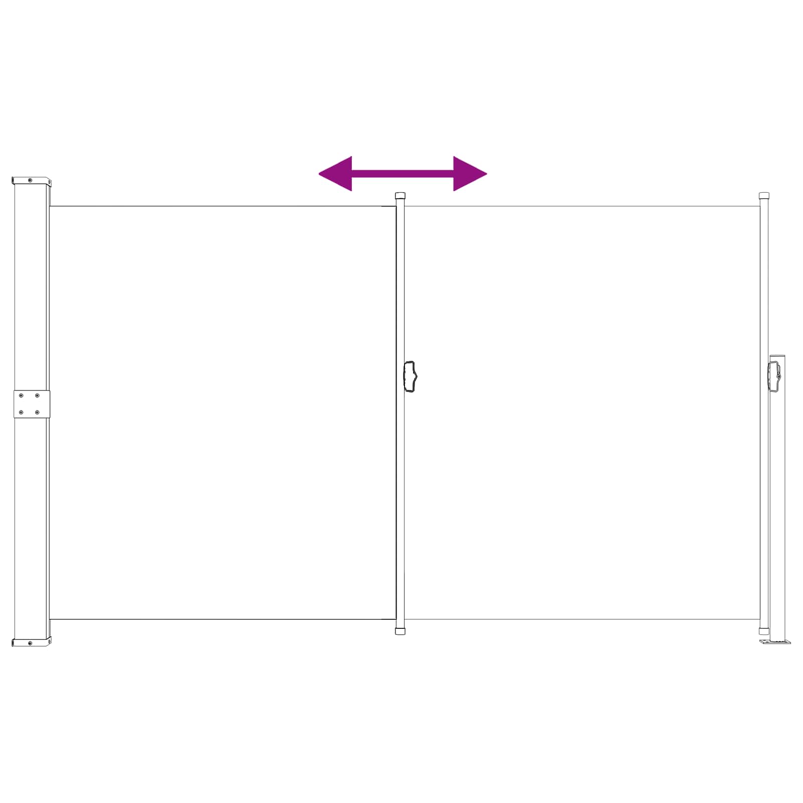 Ištraukiama šoninė užuolaida Antracito 300 x 180 cm Poliesteris
