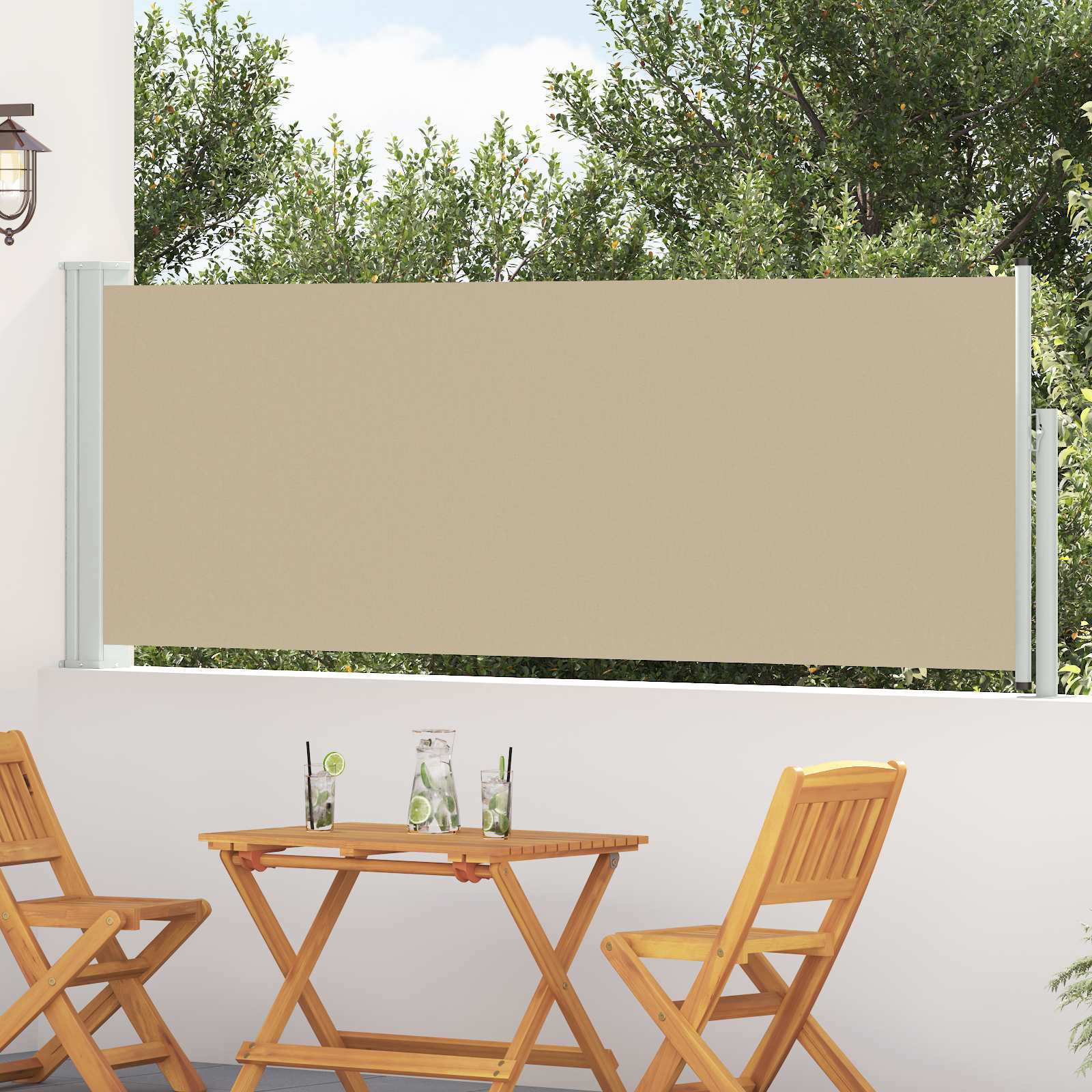 Ištraukiama šoninė užuolaida Smėlio 500 x 100 cm Poliesteris