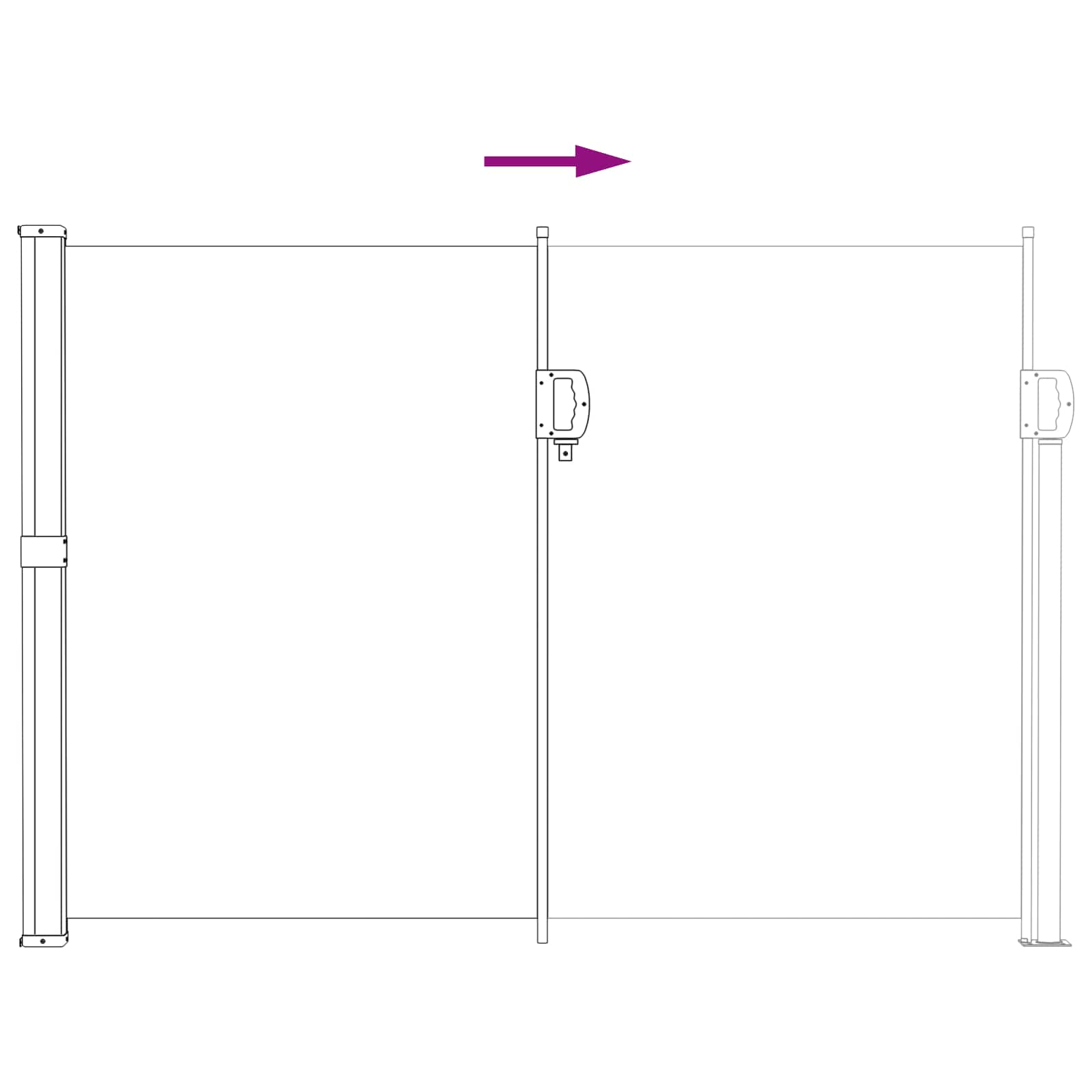 Ištraukiama šoninė užuolaida Smėlio 300 x 170 cm Poliesteris