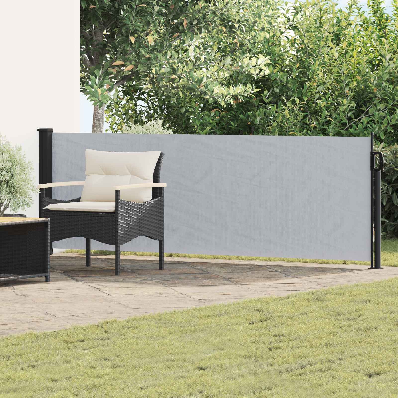Ištraukiama šoninė užuolaida Pilka 500 x 100 cm Poliesteris