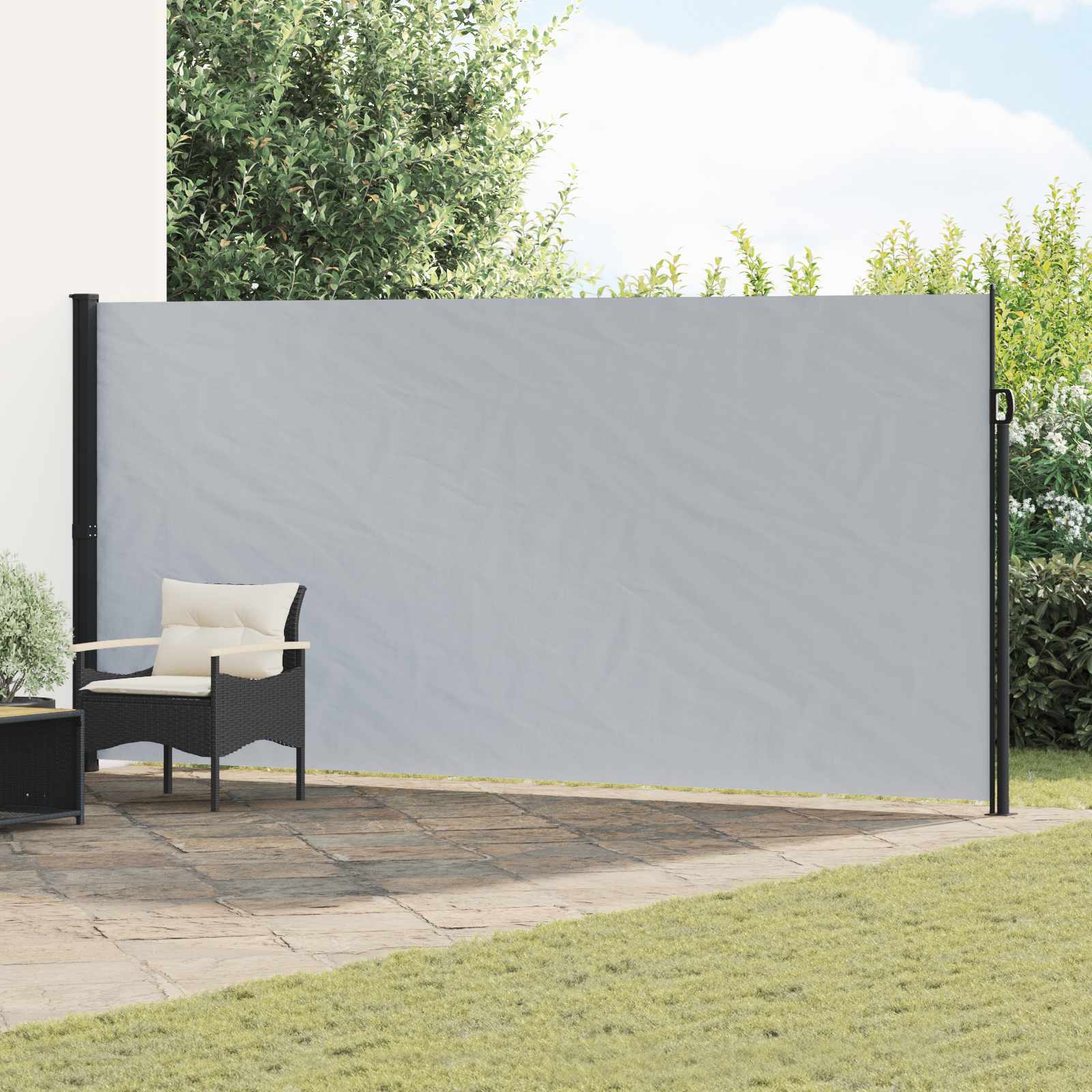 Izvelkams sānu tents, pelēks, 500 x 180 cm, poliesters