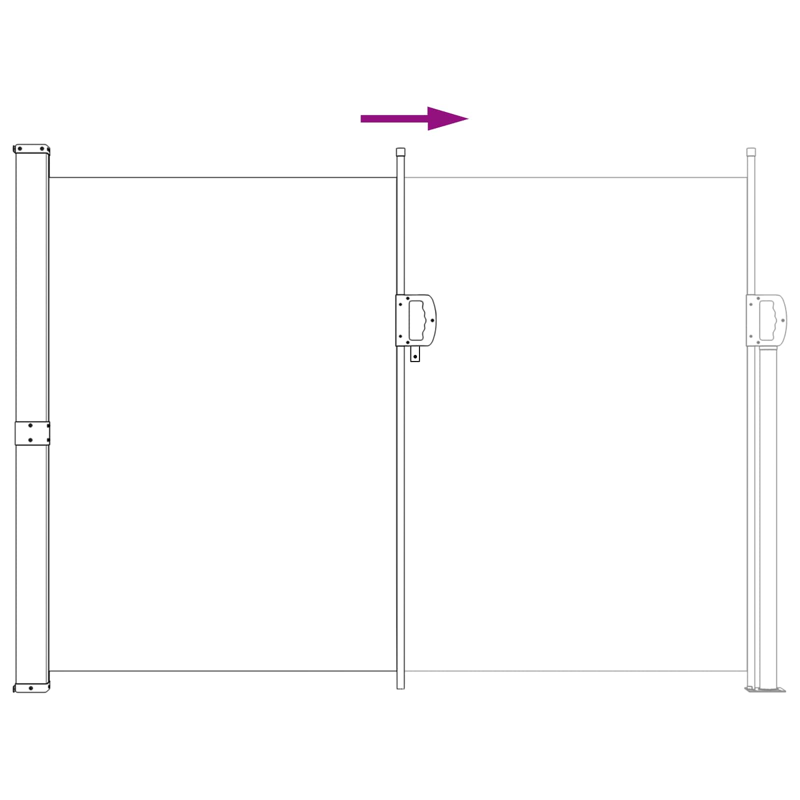 Izvelkams sānu tents 100% poliesters, dzelzs, tērauds