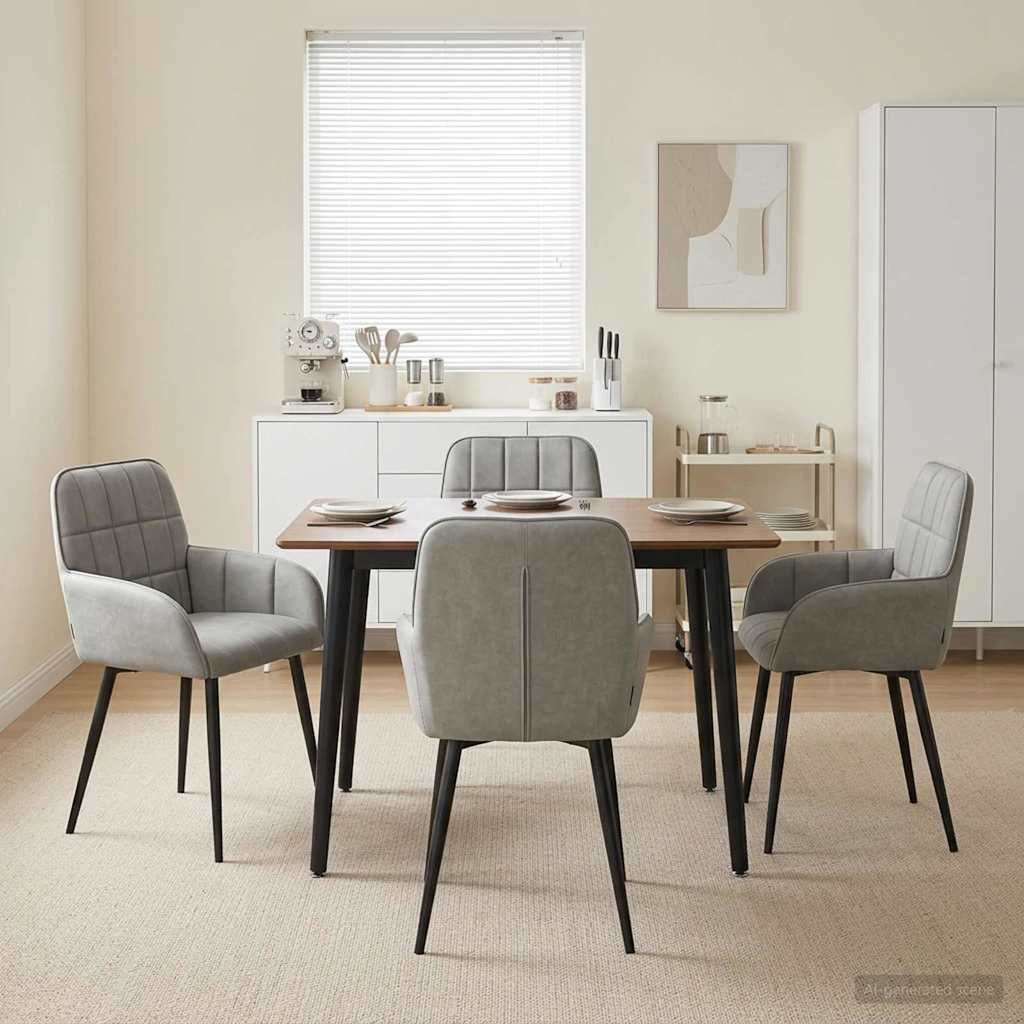 Valgomojo kėdės 4 pcs Aksomas Šviesiai pilka 56,5 x 50 x 86 cm