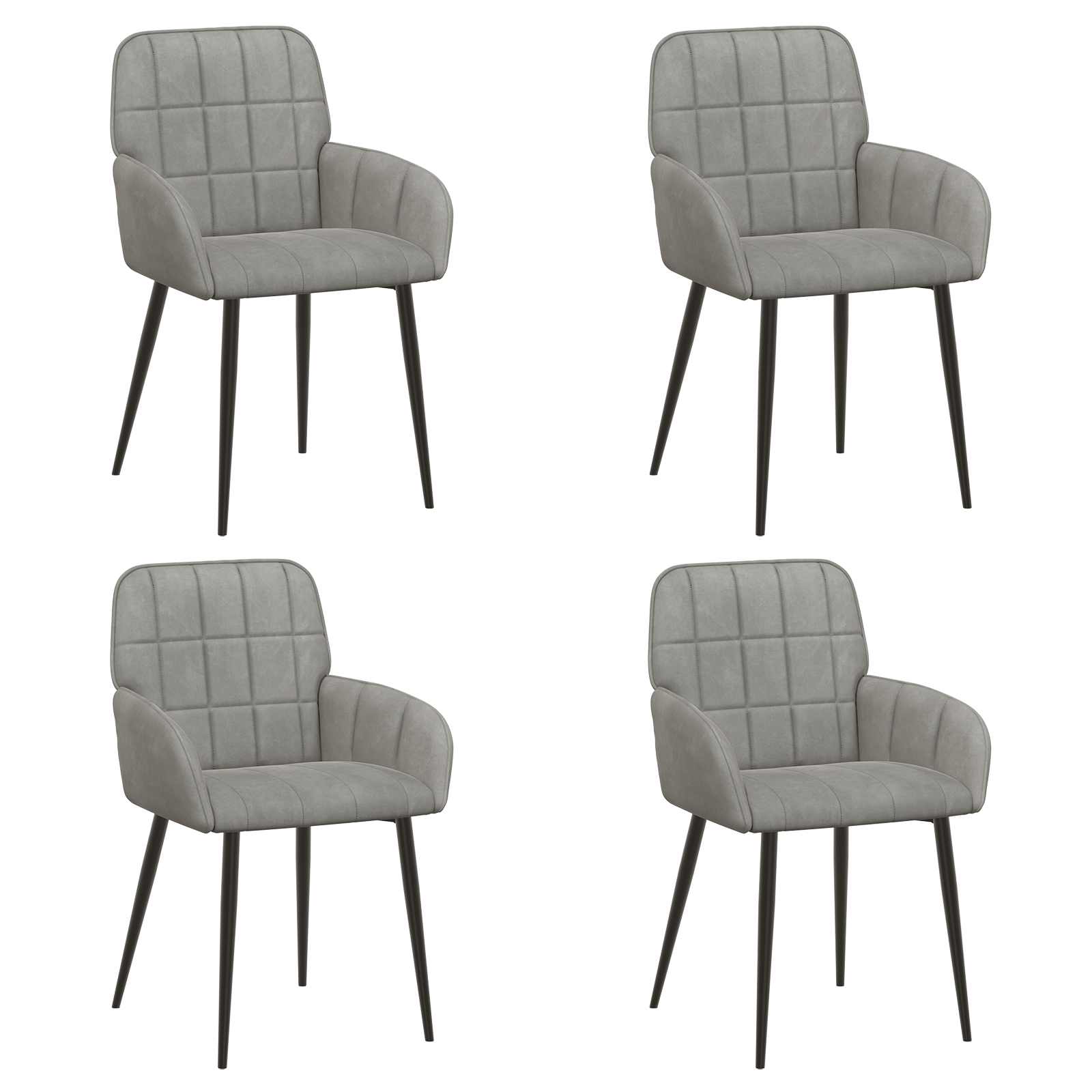 Valgomojo kėdės 4 pcs Aksomas Šviesiai pilka 56,5 x 50 x 86 cm