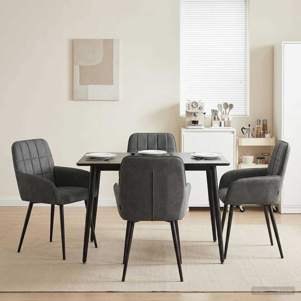 Valgomojo kėdės 4 pcs Aksomas Tamsiai pilka 56,5 x 50 x 86 cm