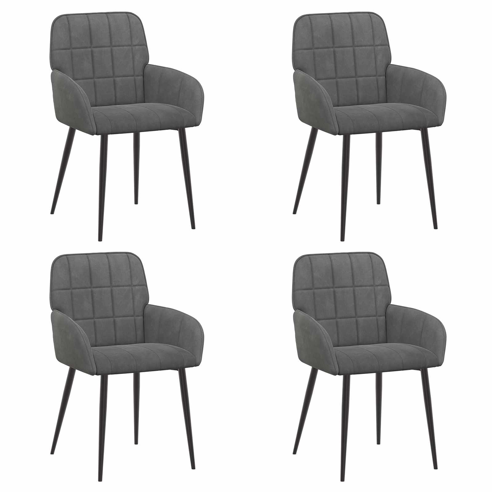 Valgomojo kėdės 4 pcs Aksomas Tamsiai pilka 56,5 x 50 x 86 cm
