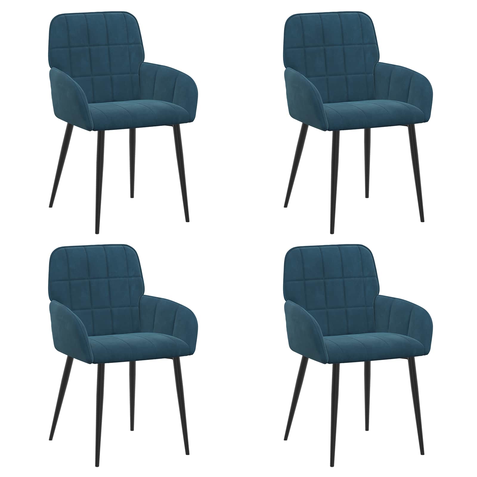 Valgomojo kėdės 4 pcs Aksomas Mėlyna 56,5 x 50 x 86 cm