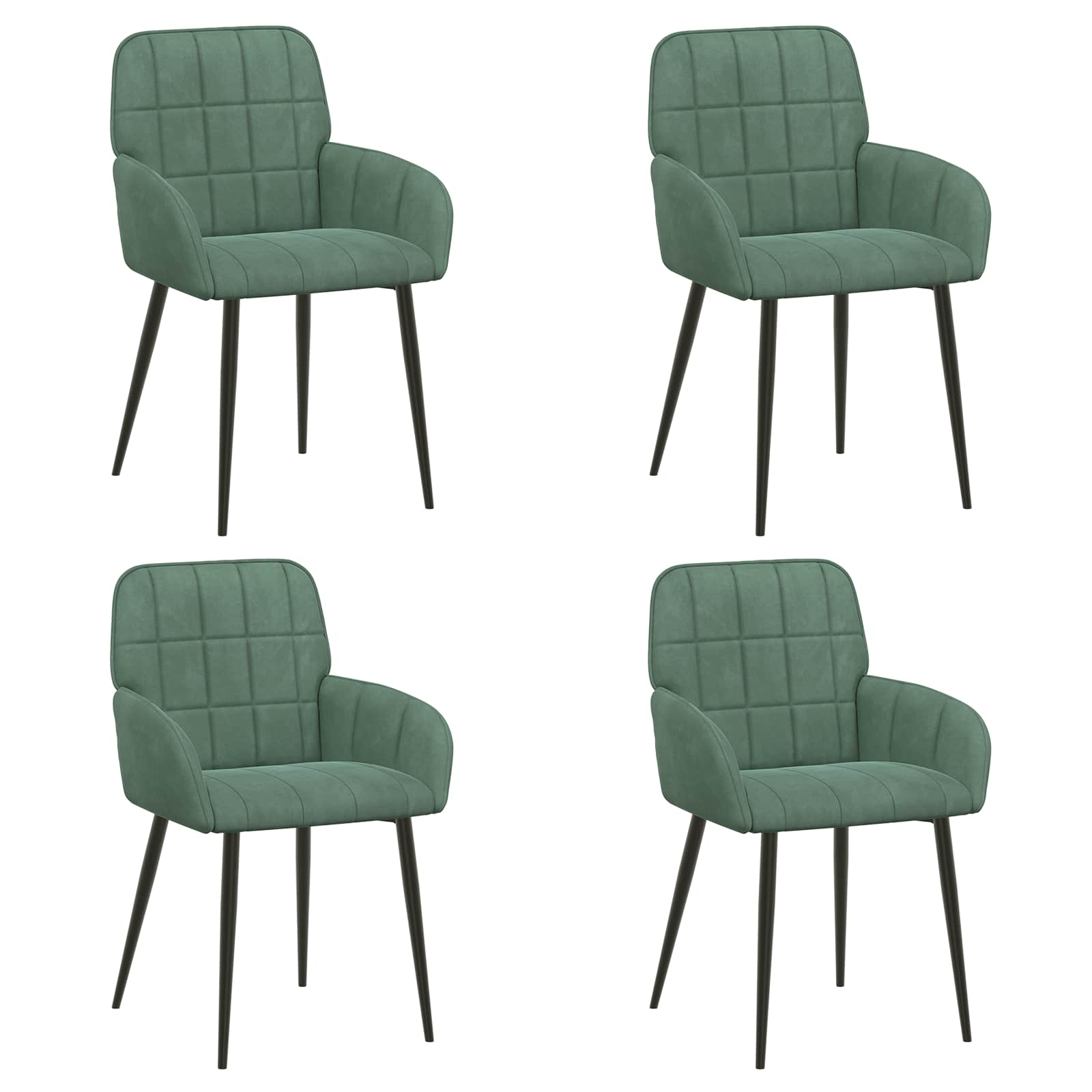 Valgomojo kėdės 4 pcs Aksomas Jūrinė žalia 56,5 x 50 x 86 cm