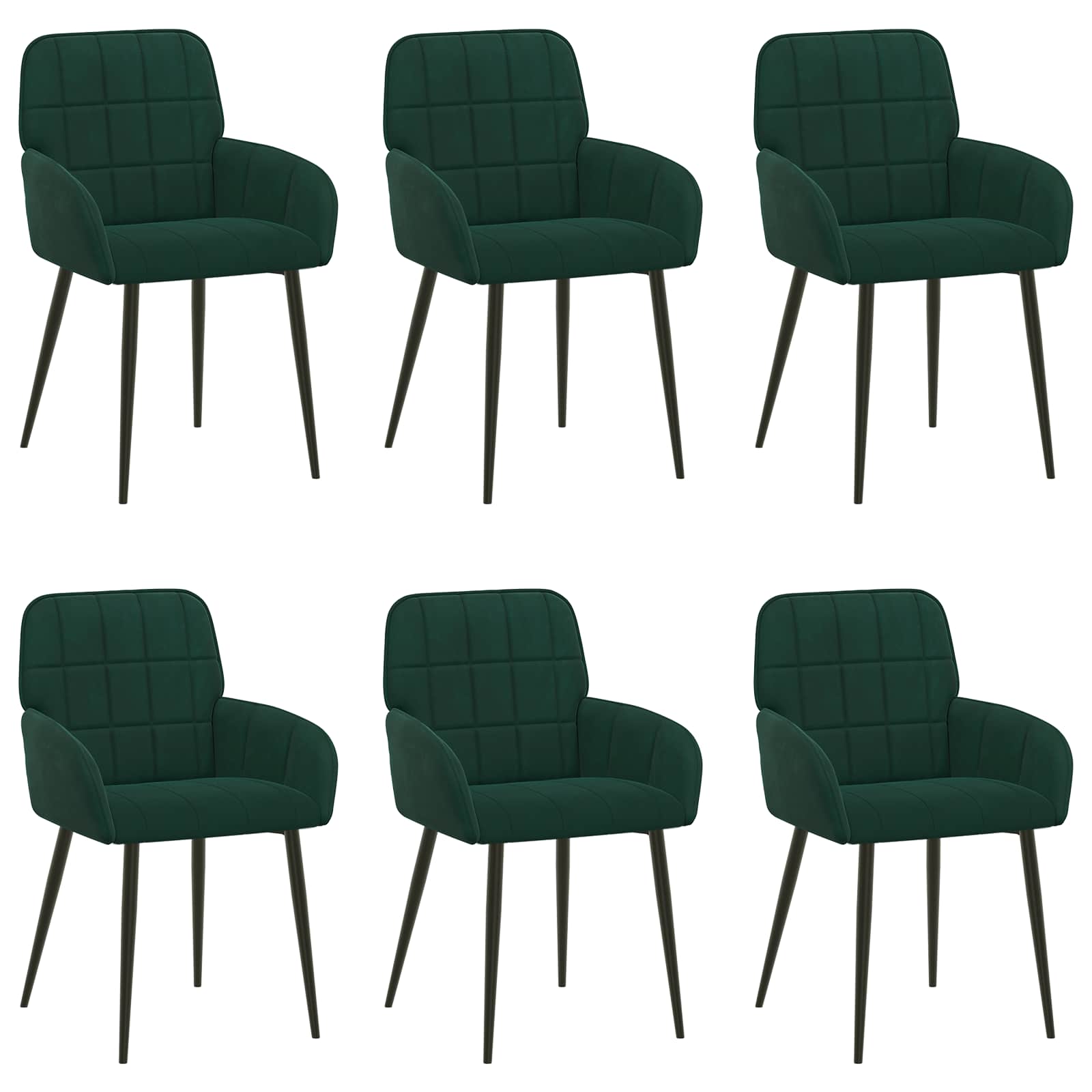 Valgomojo kėdės 6 pcs Aksomas Tamsiai žalia 56,5 x 50 x 86 cm