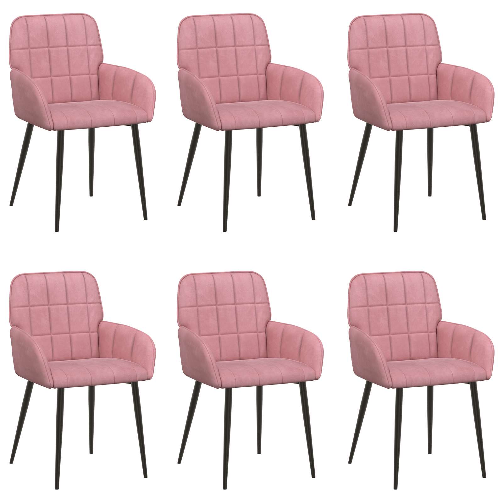 Valgomojo kėdės 6 pcs Aksomas Rožinė 56,5 x 50 x 86 cm